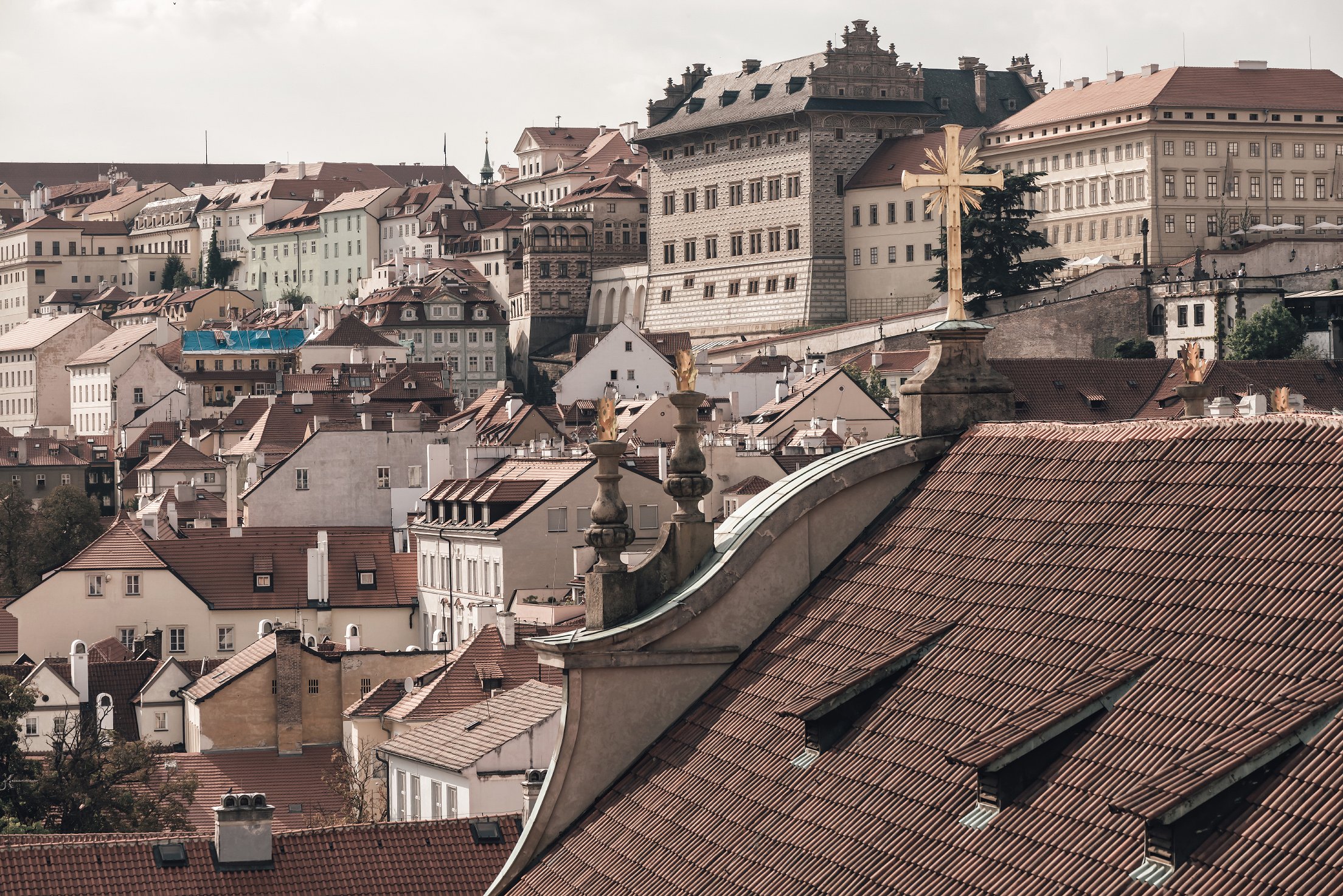 布拉格屋顶和城市景观 Prague Rooftops Cityscape插图4