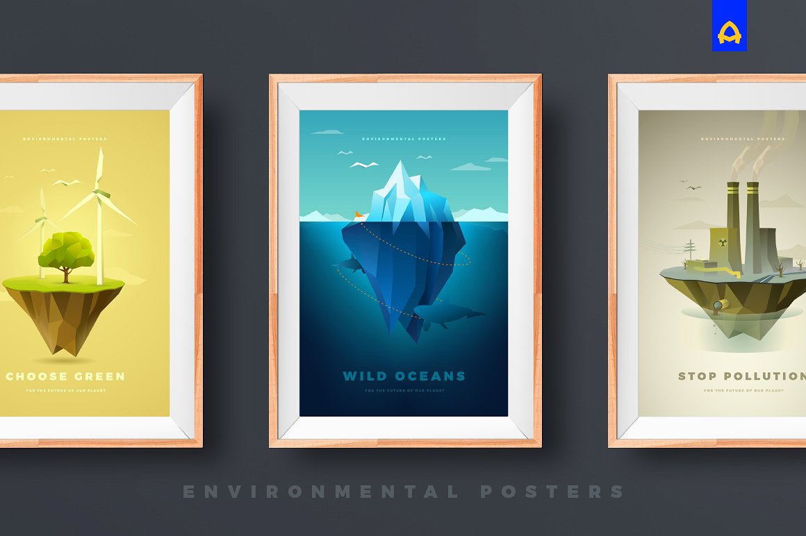 环保海报矢量图案 Environmental Poster Vector Pattern插图