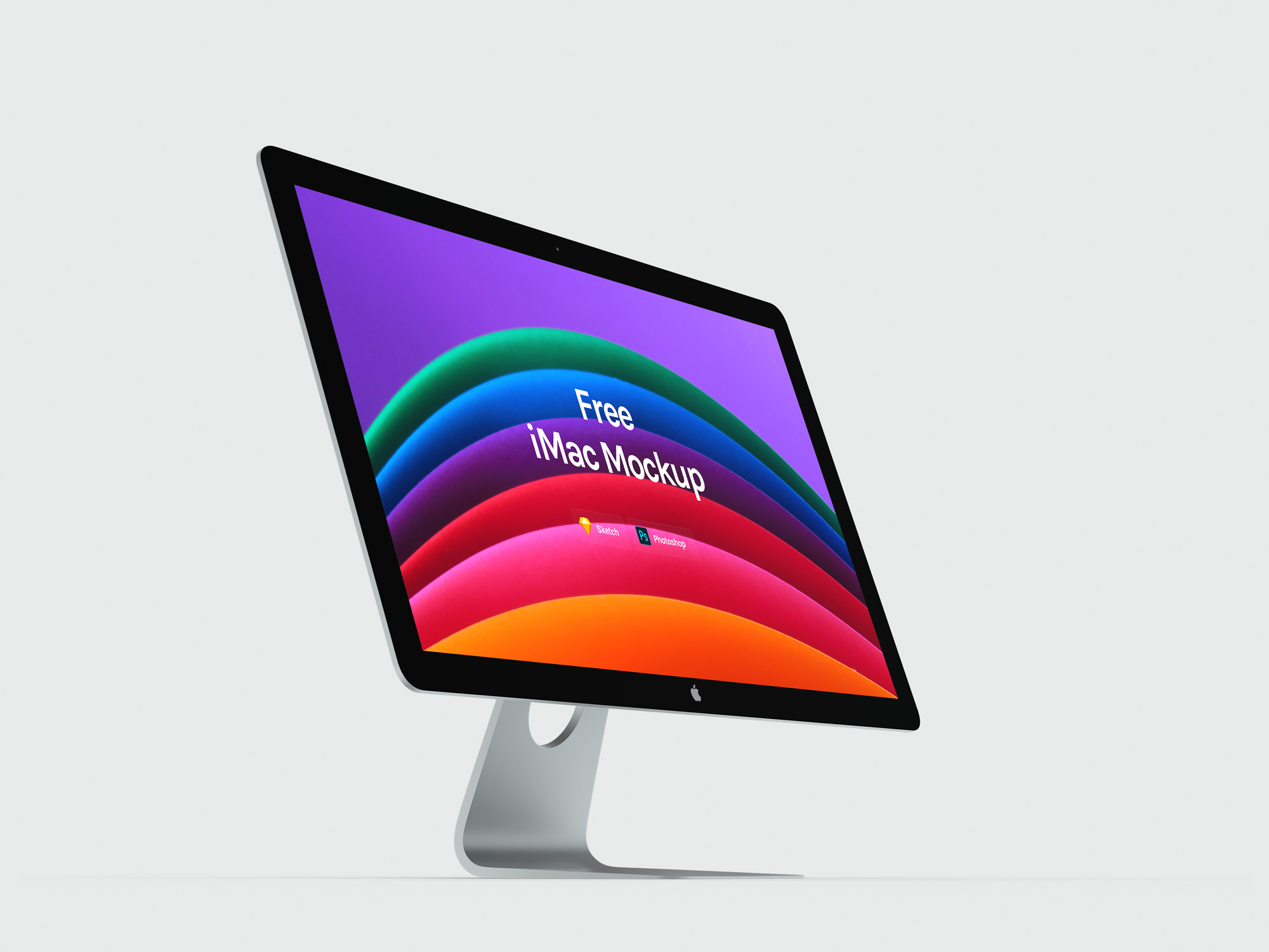 四种颜色iMac Pro模型 Apple iMac Mockups插图