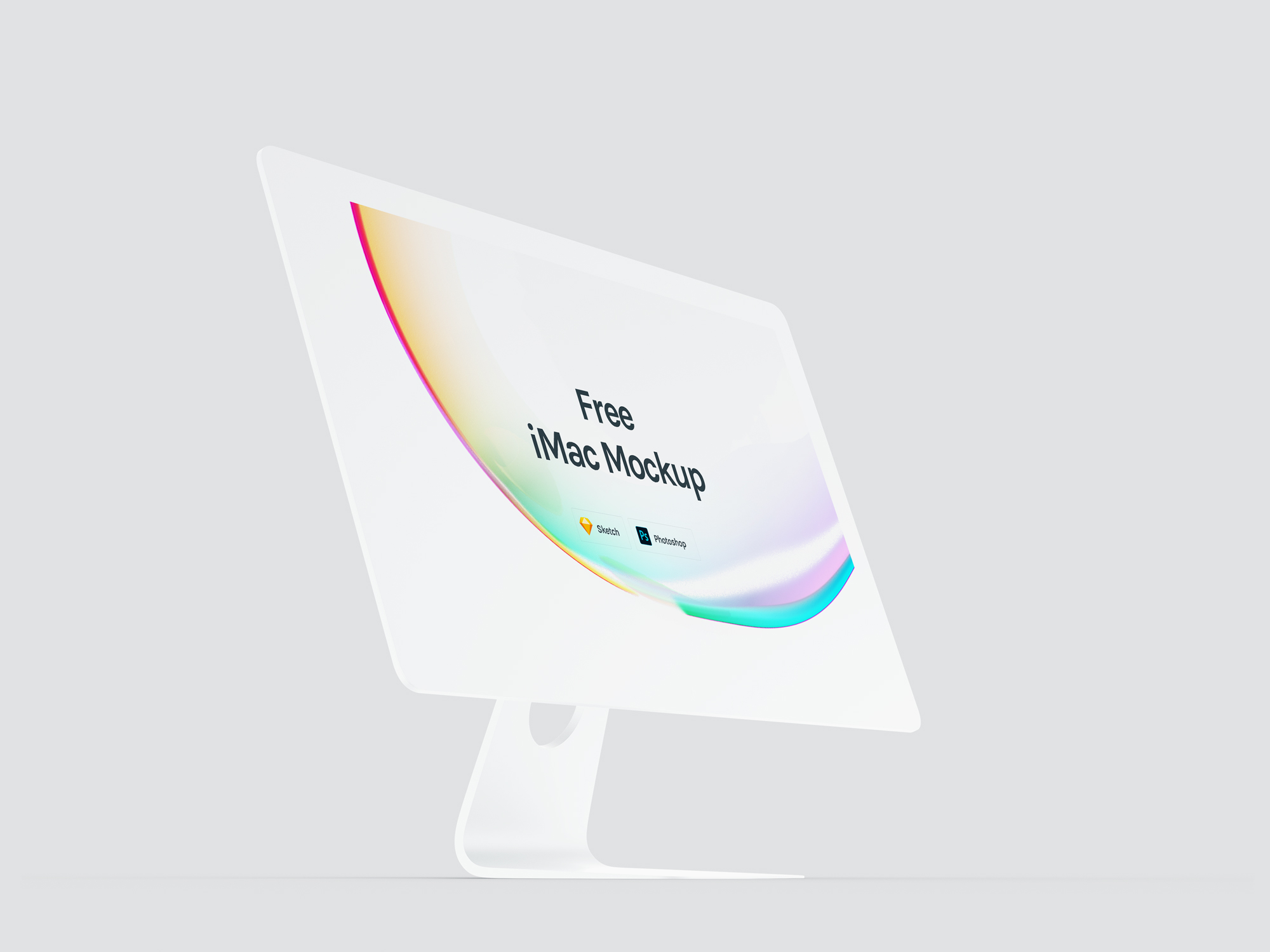 四种颜色iMac Pro模型 Apple iMac Mockups插图1