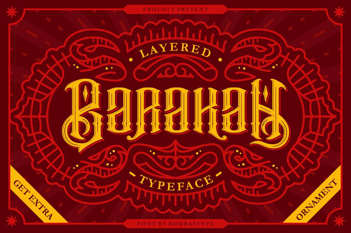 Barakah分层维多利亚字体 Barakah Layered Typeface + Extras插图