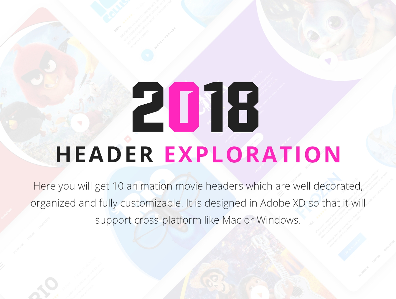 2018电影标题元素UI Kits Movie Header Exploration插图1