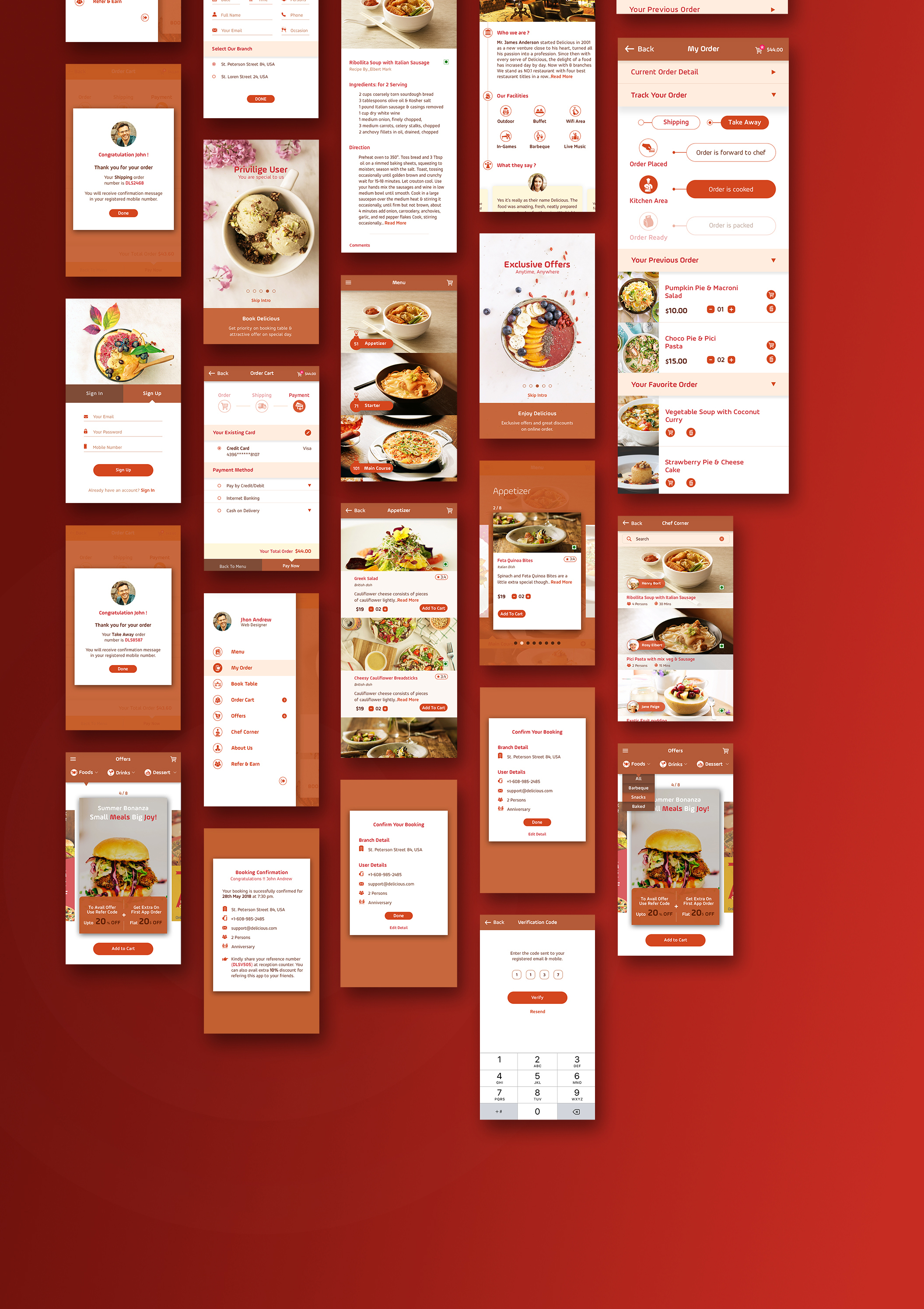 超级美食餐厅和食品订购的创意移动应用UI工具包 Delicious Ui Kit  [PSD&Sketch]插图2