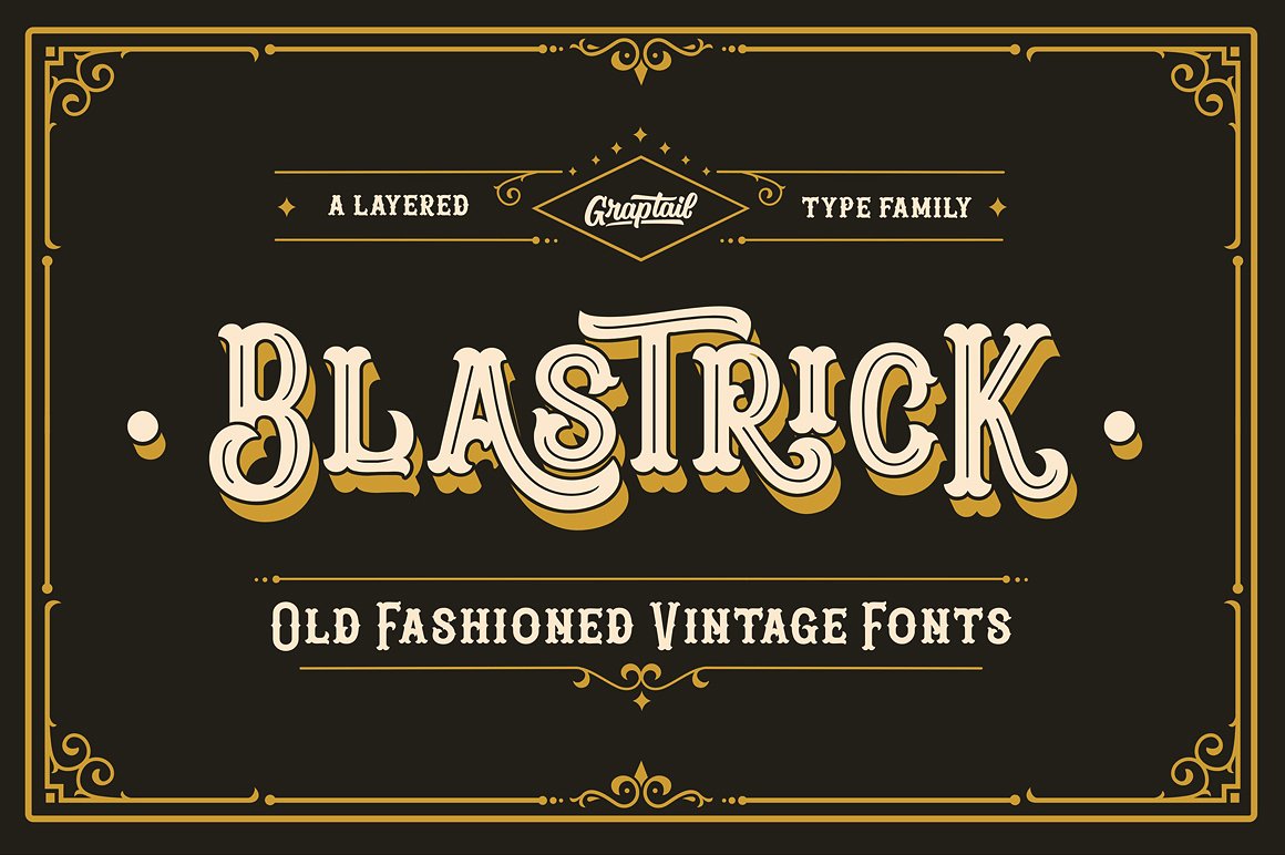 Blastrick复古阴影3D字体插图