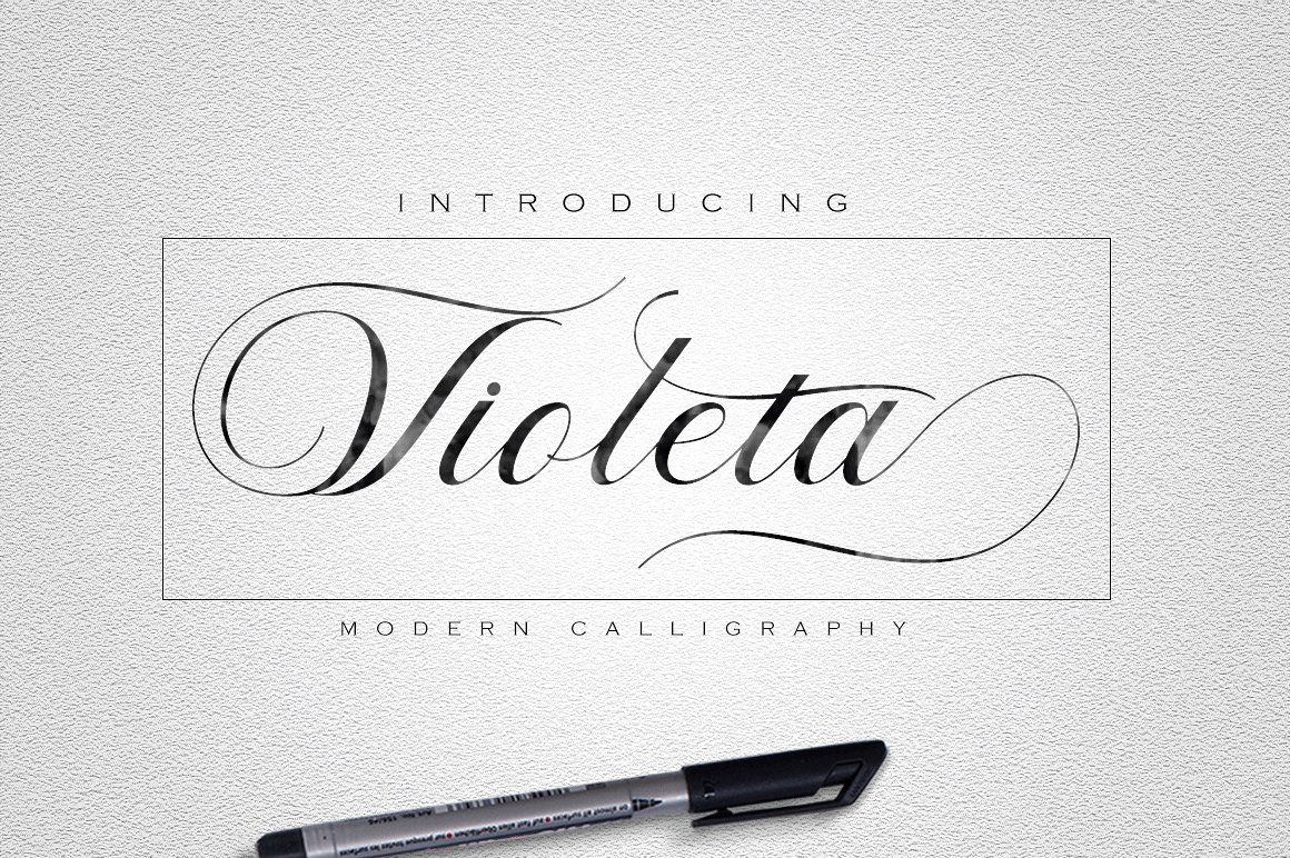 Violeta可爱现代书法字体 Violeta Cute Modern Calligraphy Font插图