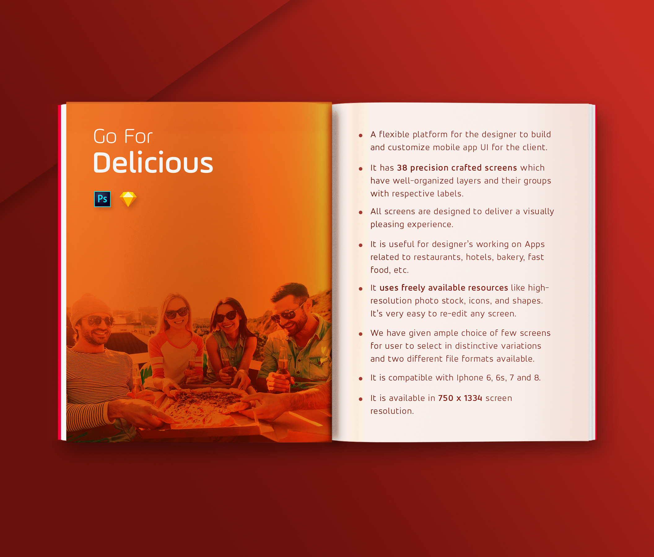 超级美食餐厅和食品订购的创意移动应用UI工具包 Delicious Ui Kit  [PSD&Sketch]插图12