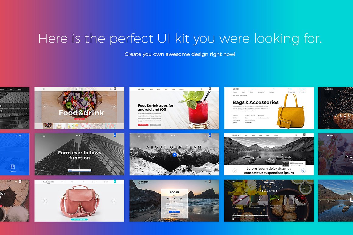 优雅和多用途UI工具包   UI Mix Kit插图3