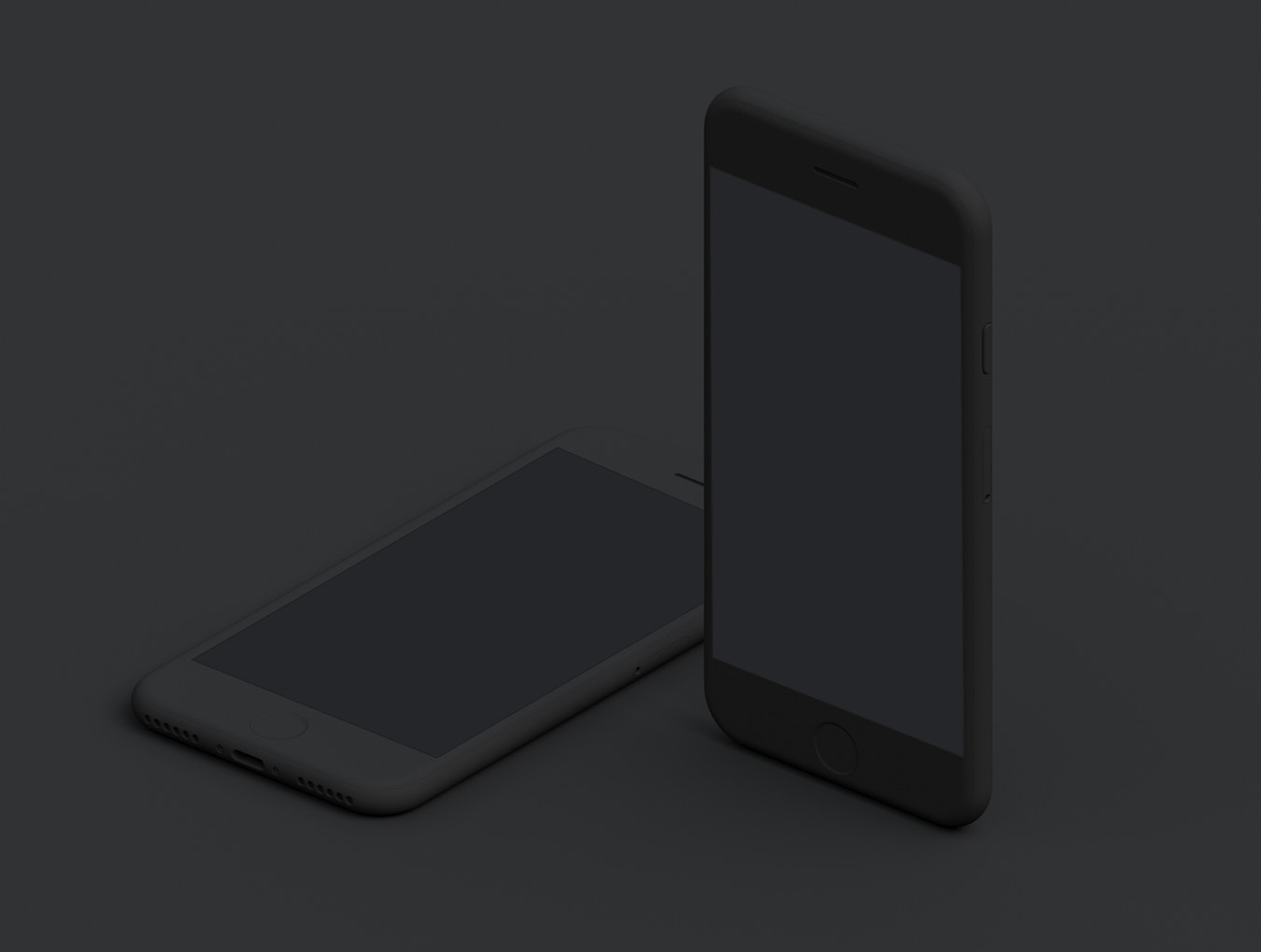 简单的黑白苹果手机样机 Simple Dark&White iPhone Mockups插图1