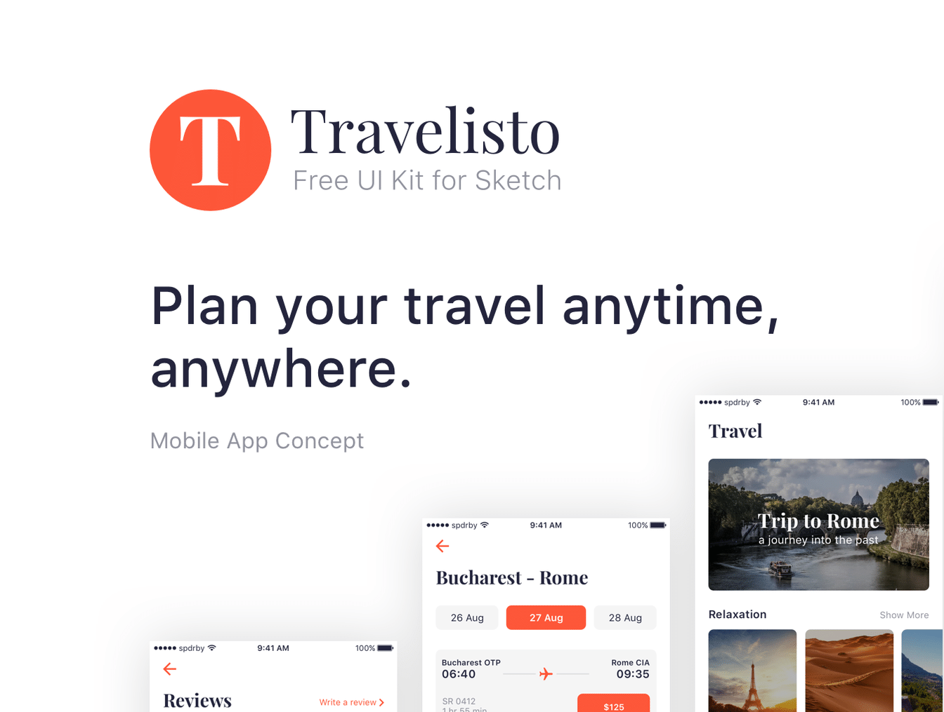 Sketch的旅行应用UI工具包插图
