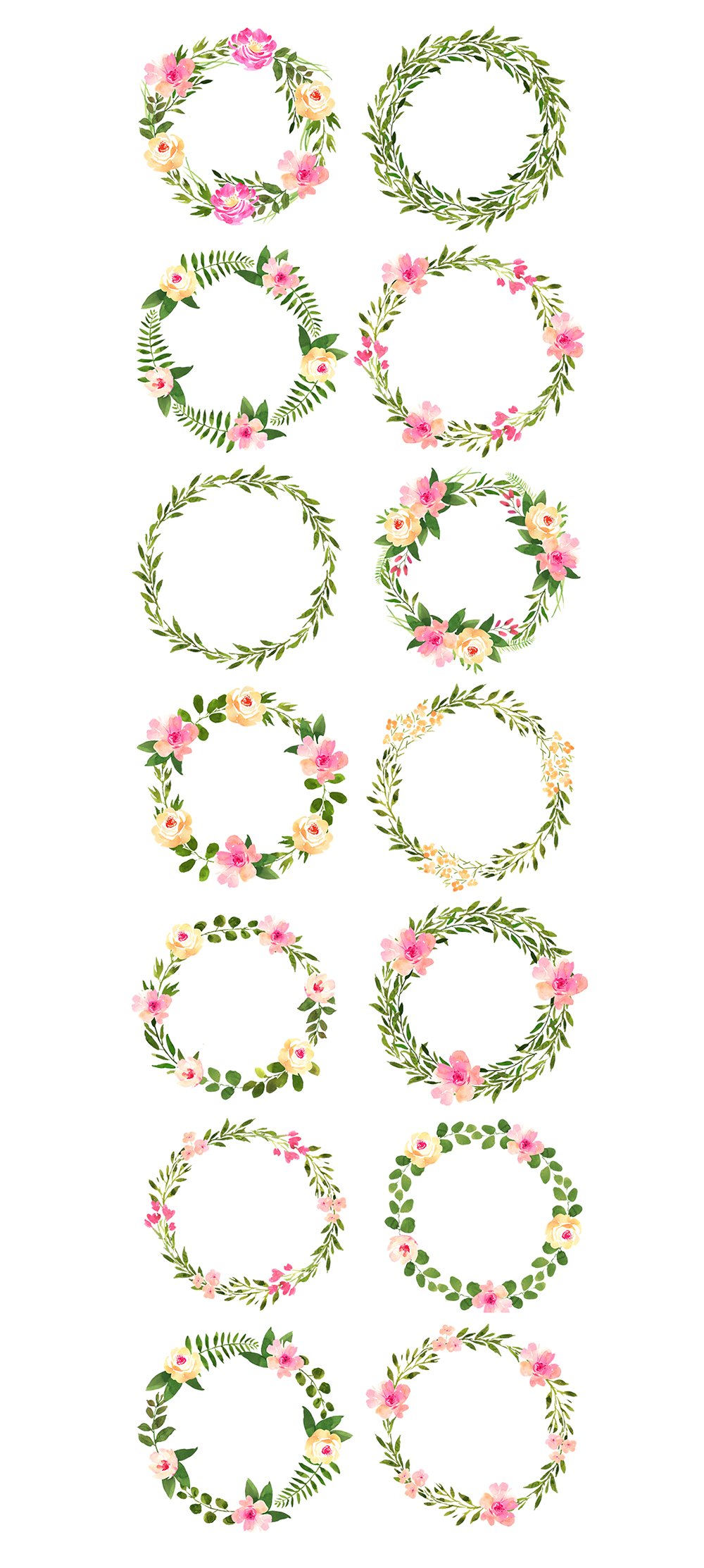 水彩玫瑰花束图案 Rosaleen – watercolor clipart插图3
