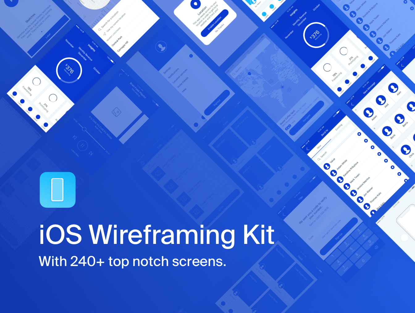 iOS交互线框工具包 IOS Wireframing Kit插图