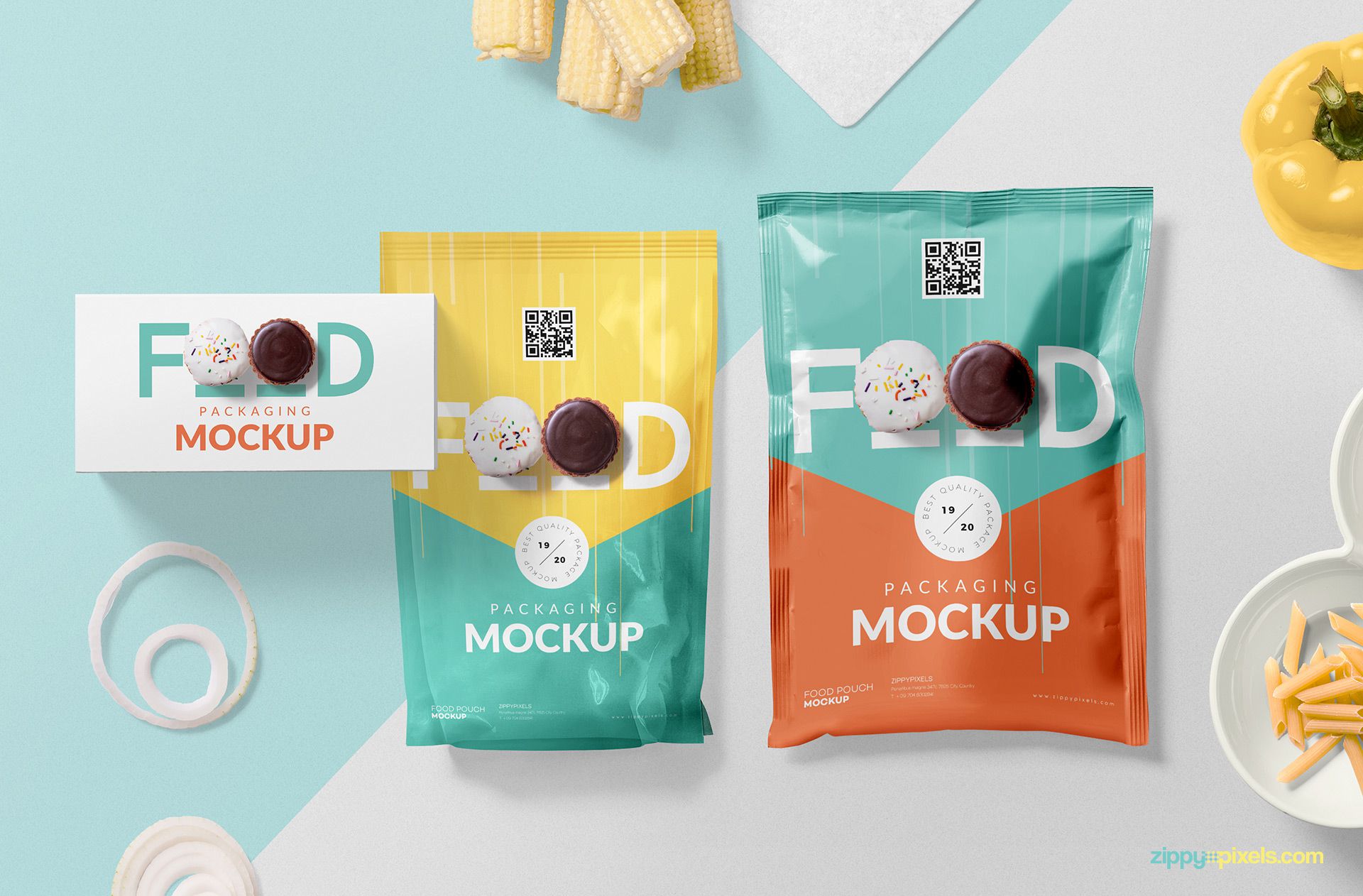食物零食塑料袋包装样机 Food Packaging PSD Mockups Collection插图