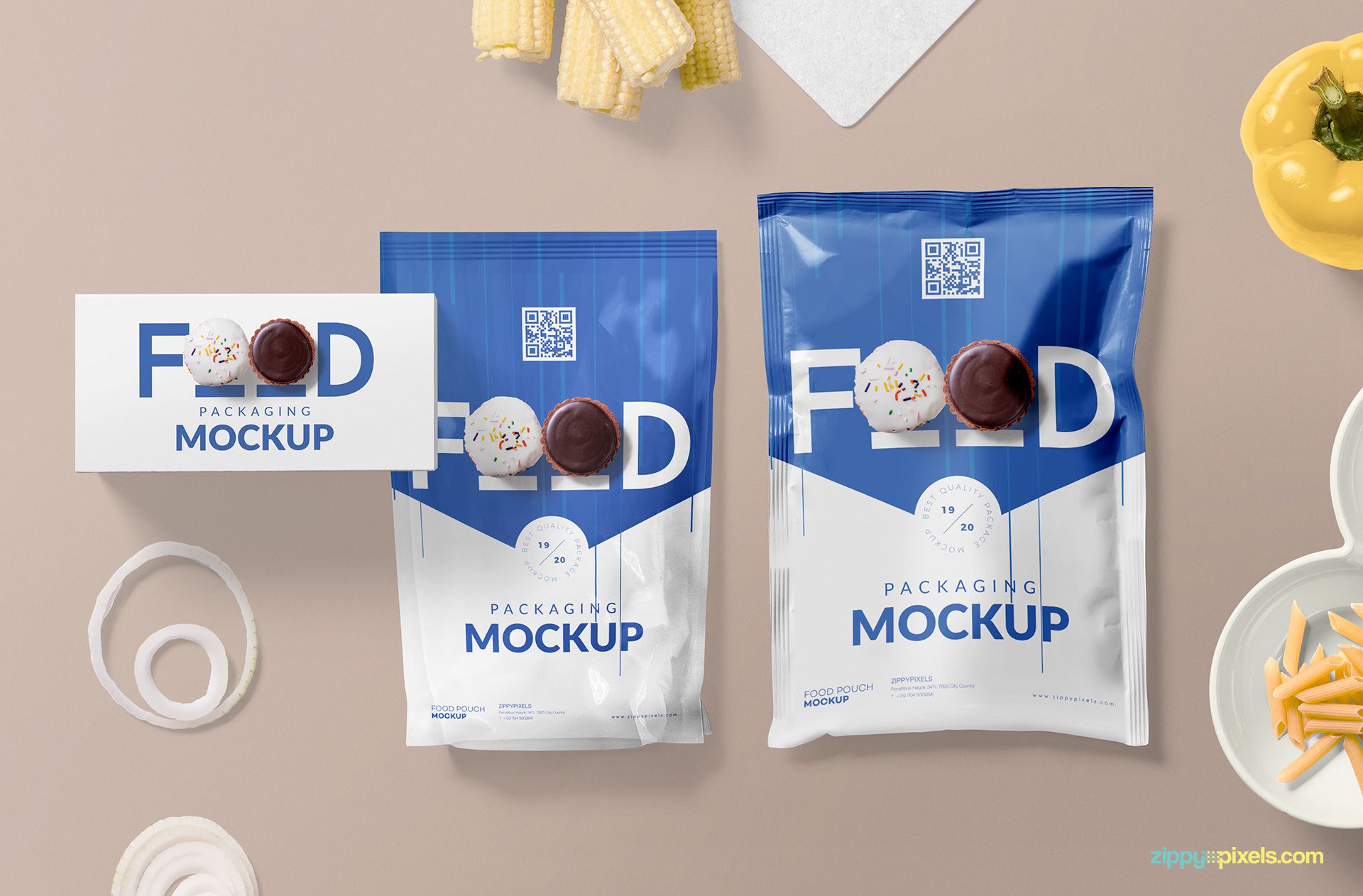 食物零食塑料袋包装样机 Food Packaging PSD Mockups Collection插图1