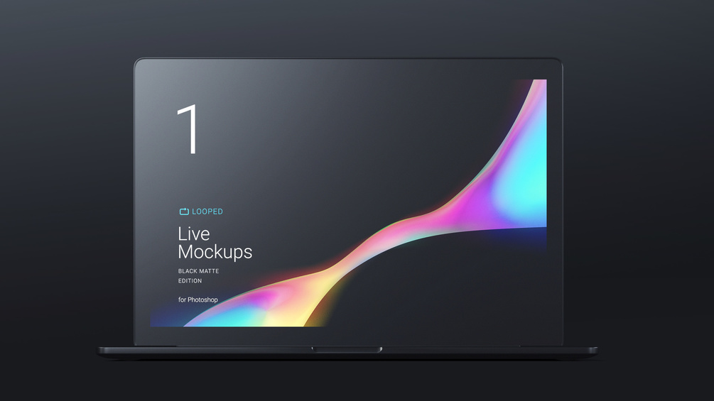 黑色哑光苹果设备样机模板 Black Matte Apple Devices Mockups插图6