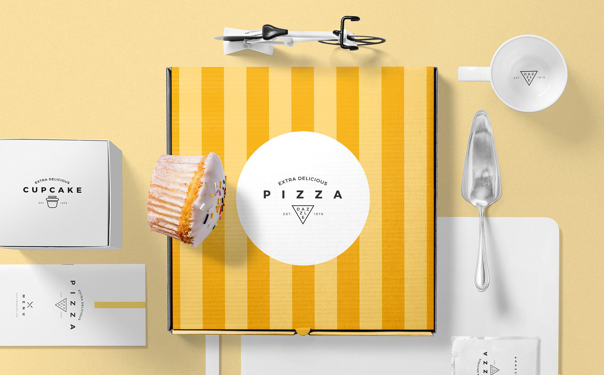 披萨包装样机现场 Pizza Packaging Mockup Scene插图3