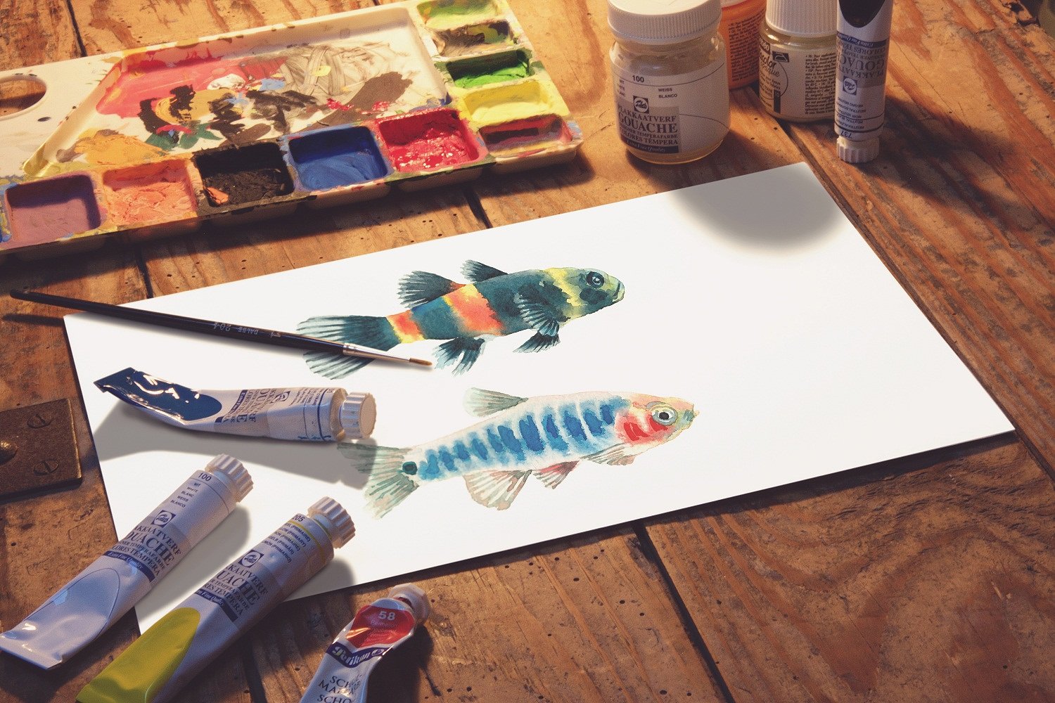 水族馆鱼水彩剪贴画 Aquarium Fishes Watercolor Clipart插图8