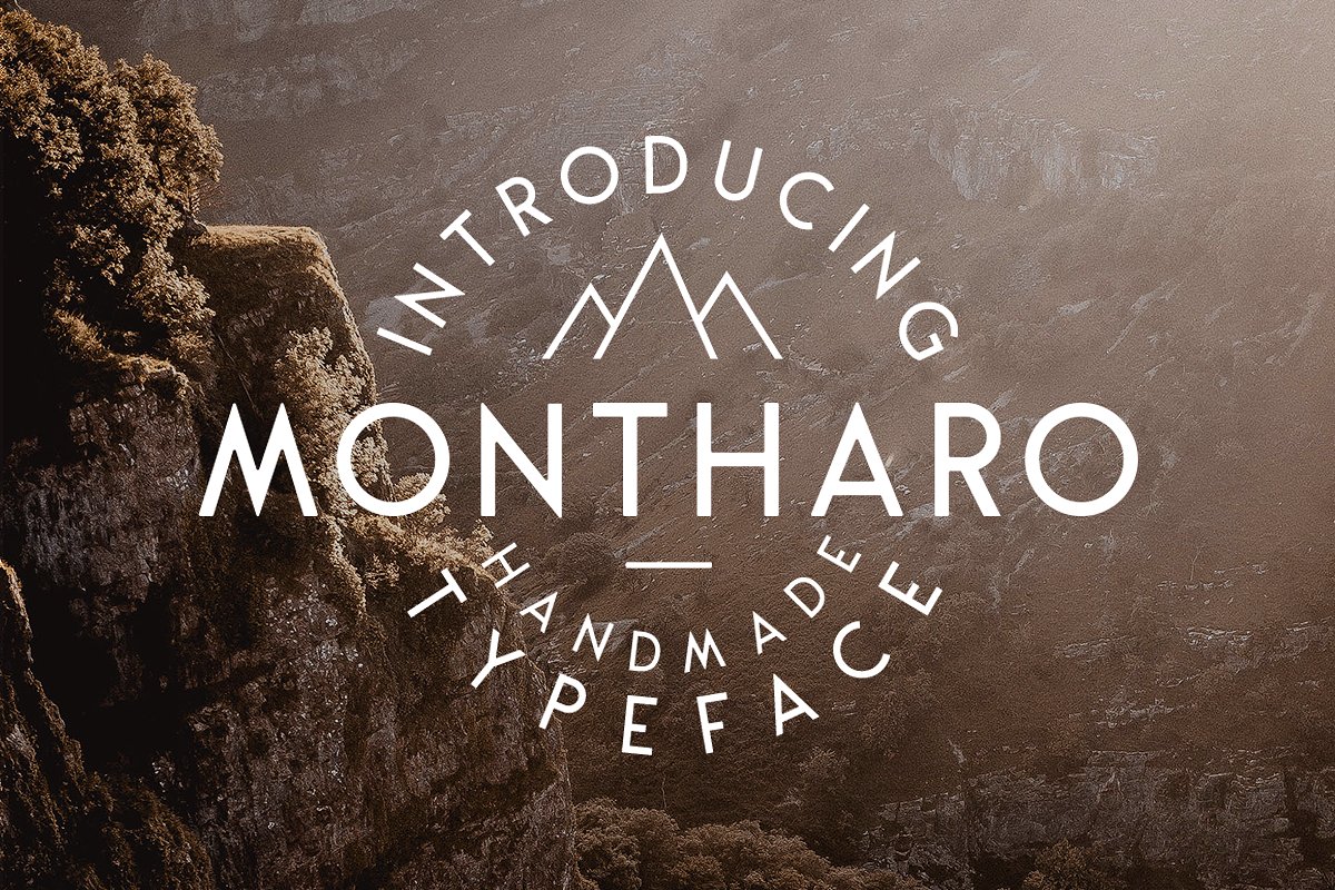 Montharo复古圆形和印章特征字体 Montharo Typeface Extras插图