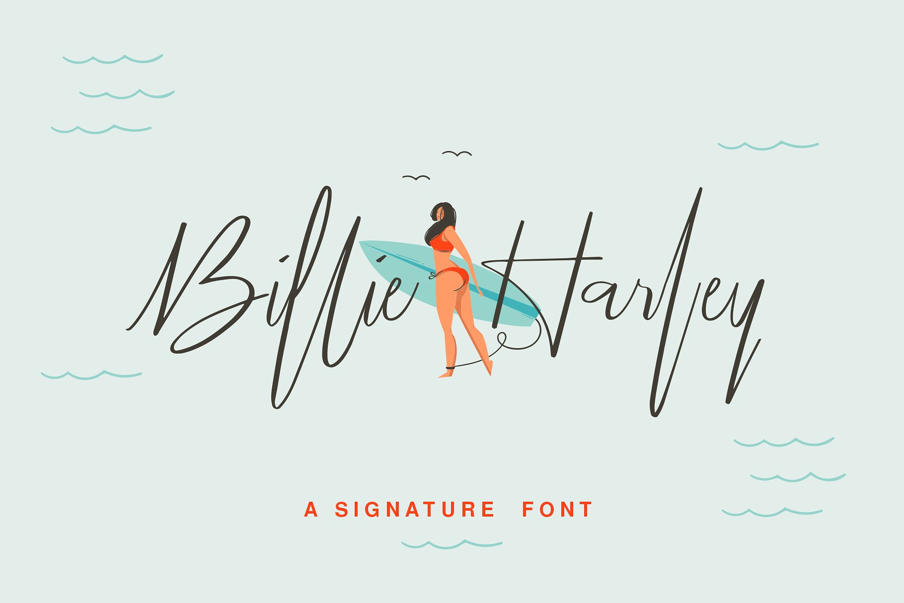 Billie Harley纤细别致感字体 Billie Harley Slim And Chic Font插图