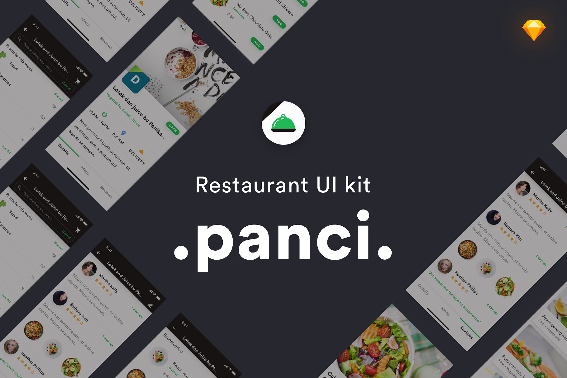 iPhone X餐厅送餐应用程序 APP UI KITS下载[Sketch]插图