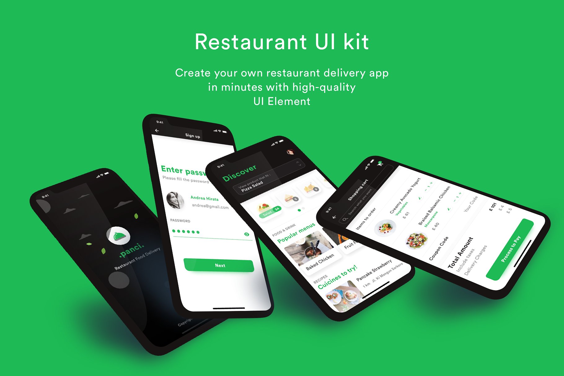 iPhone X餐厅送餐应用程序 APP UI KITS下载[Sketch]插图3