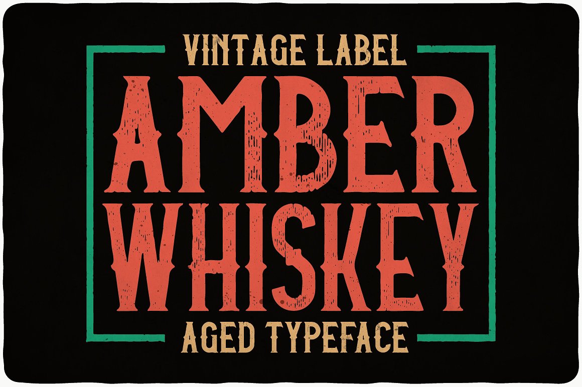 Amber Whiskey复古标签字体 Amber Whiskey Vintage Label Font插图2