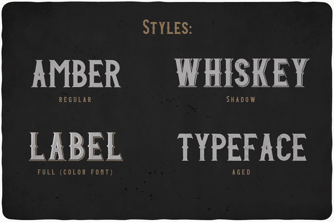 Amber Whiskey复古标签字体 Amber Whiskey Vintage Label Font插图3