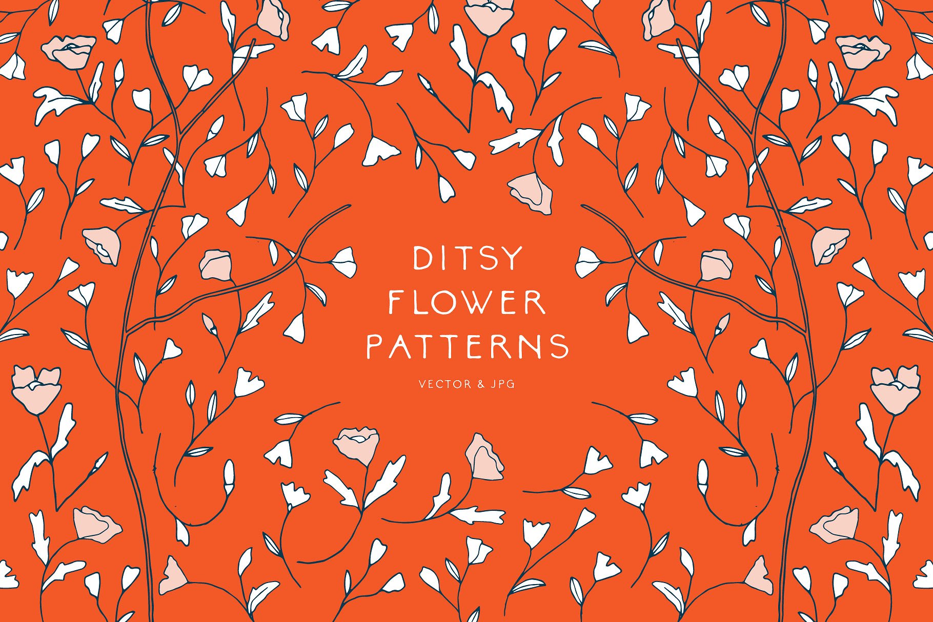 Ditsy矢量花卉图案集合 Ditsy Pattern Collection插图