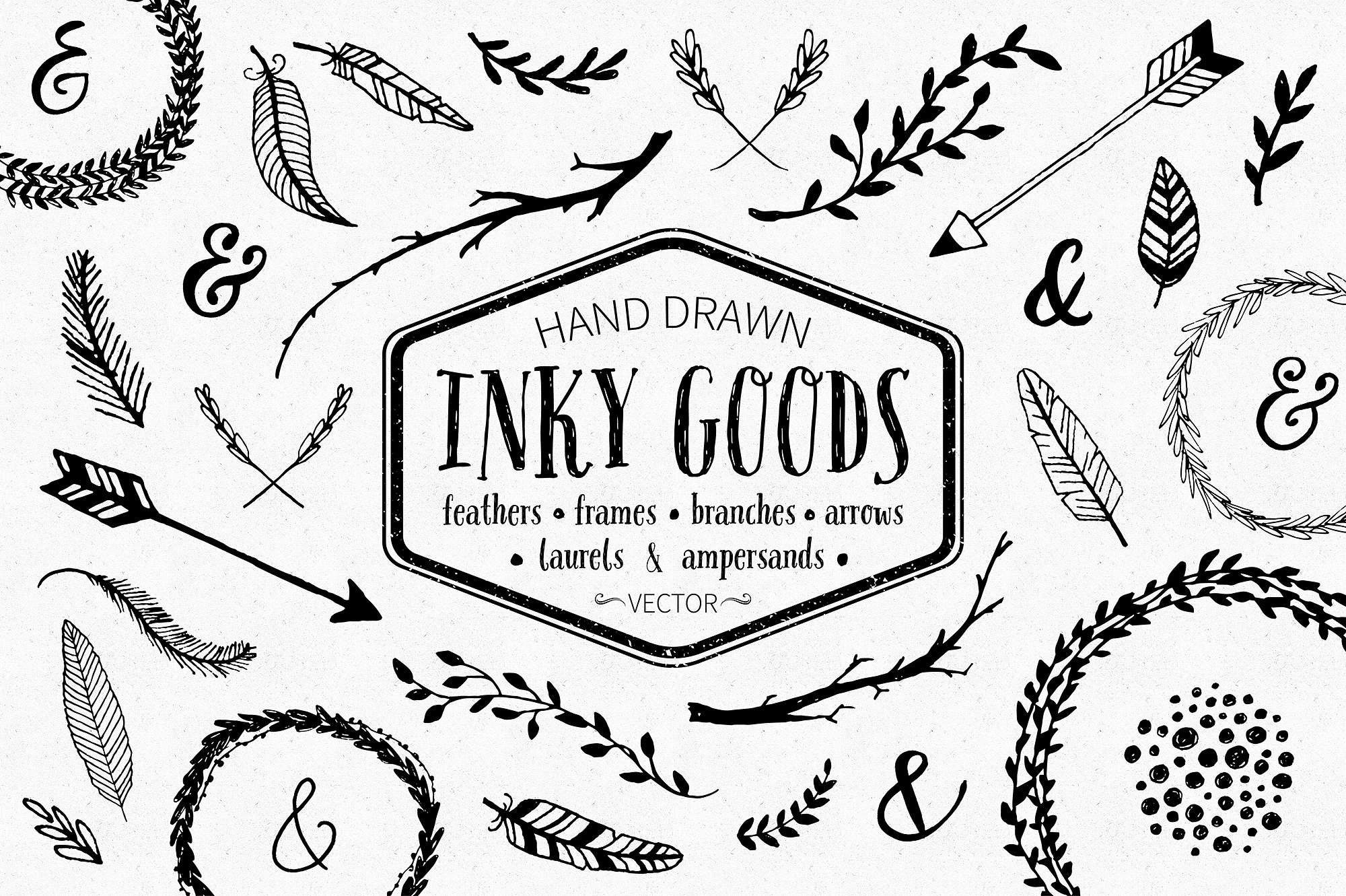 Inky矢量手绘图形 Inky Goods Vector Graphics插图