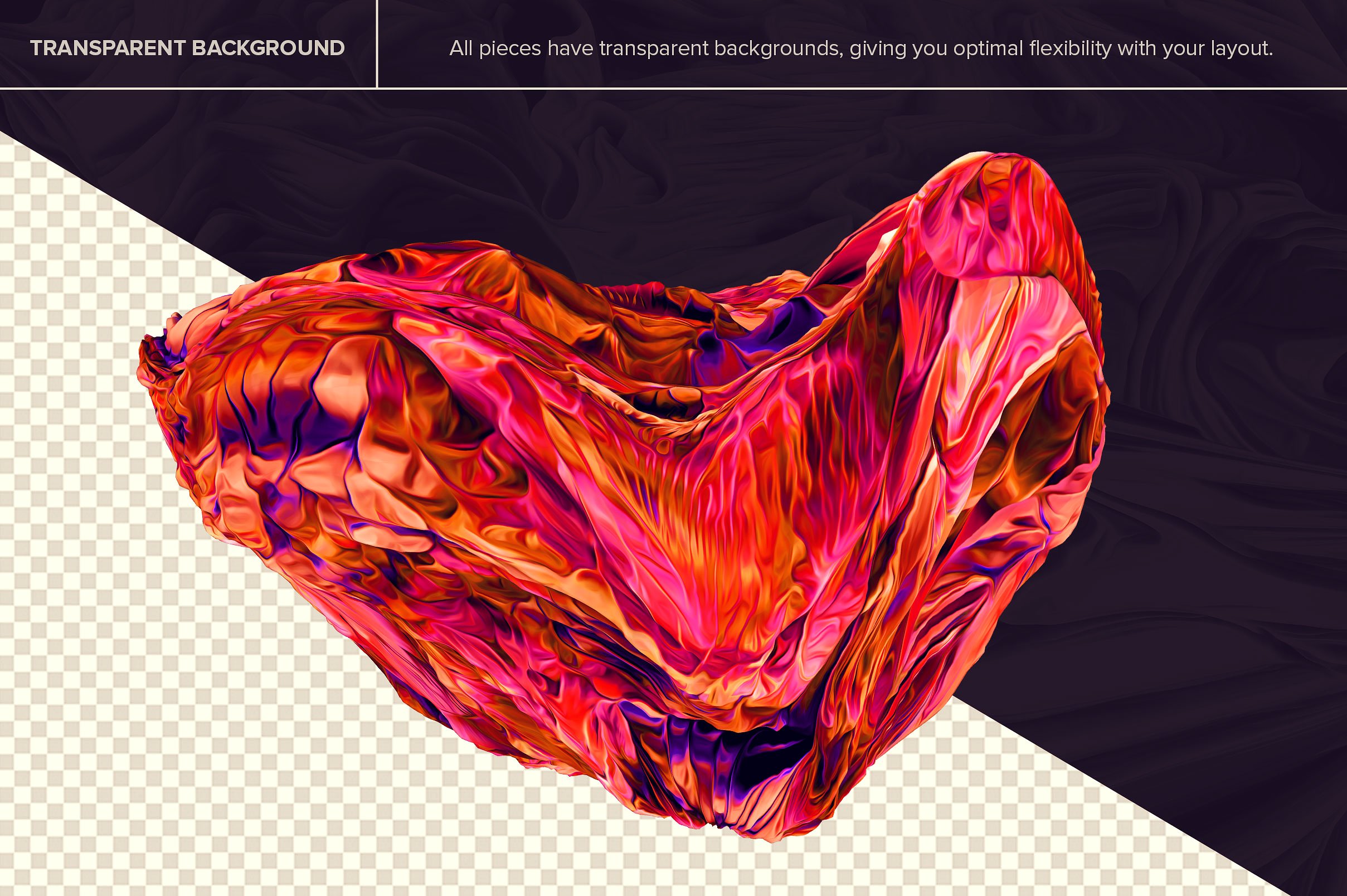 创意抽象纹理系列：80个3D立体抽象形状&PS笔刷 Displaced插图17