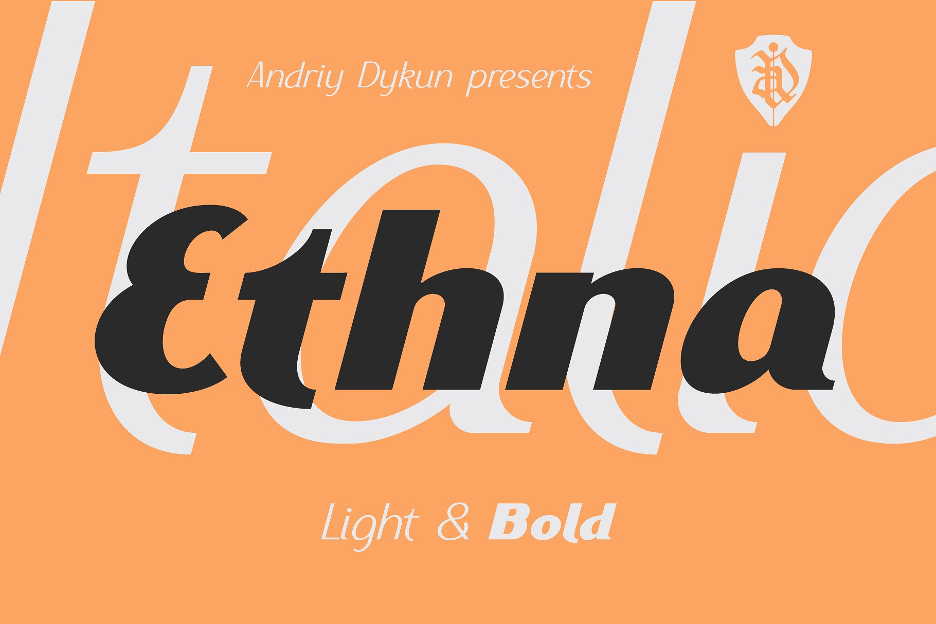 Ethna现代复古倾斜字体插图