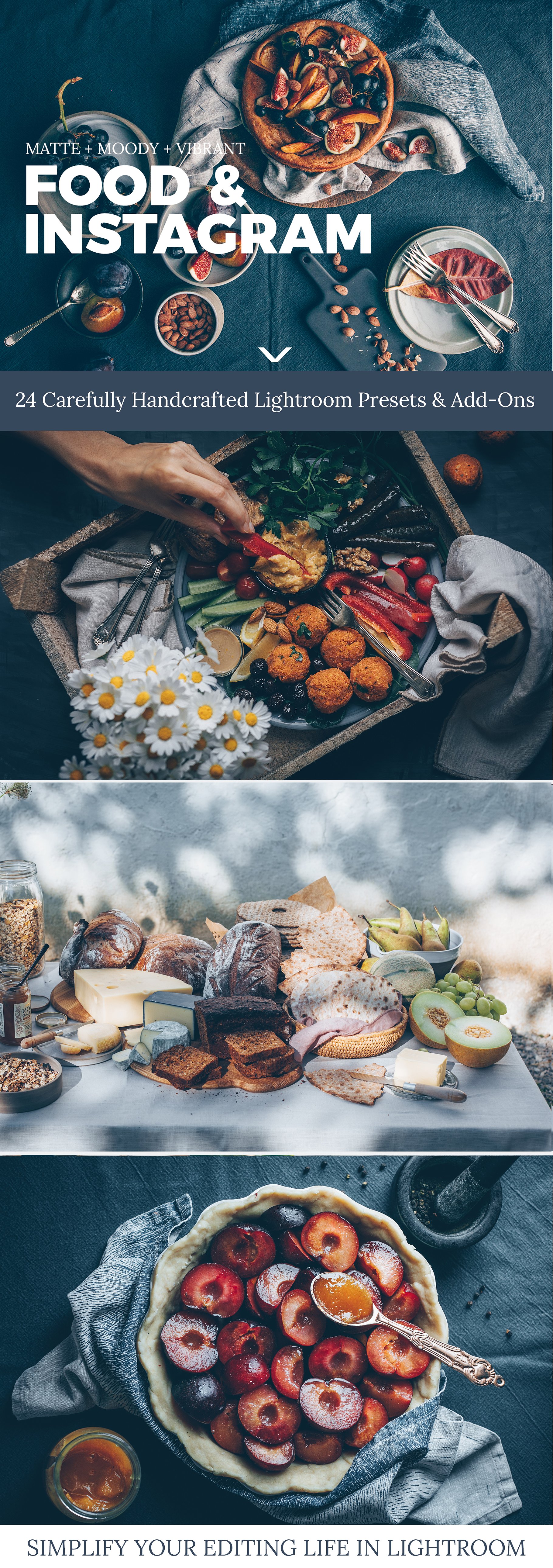 灰色调食物照片后期特效Lightroom预设素材 Food Instagram Lightroom Presets插图