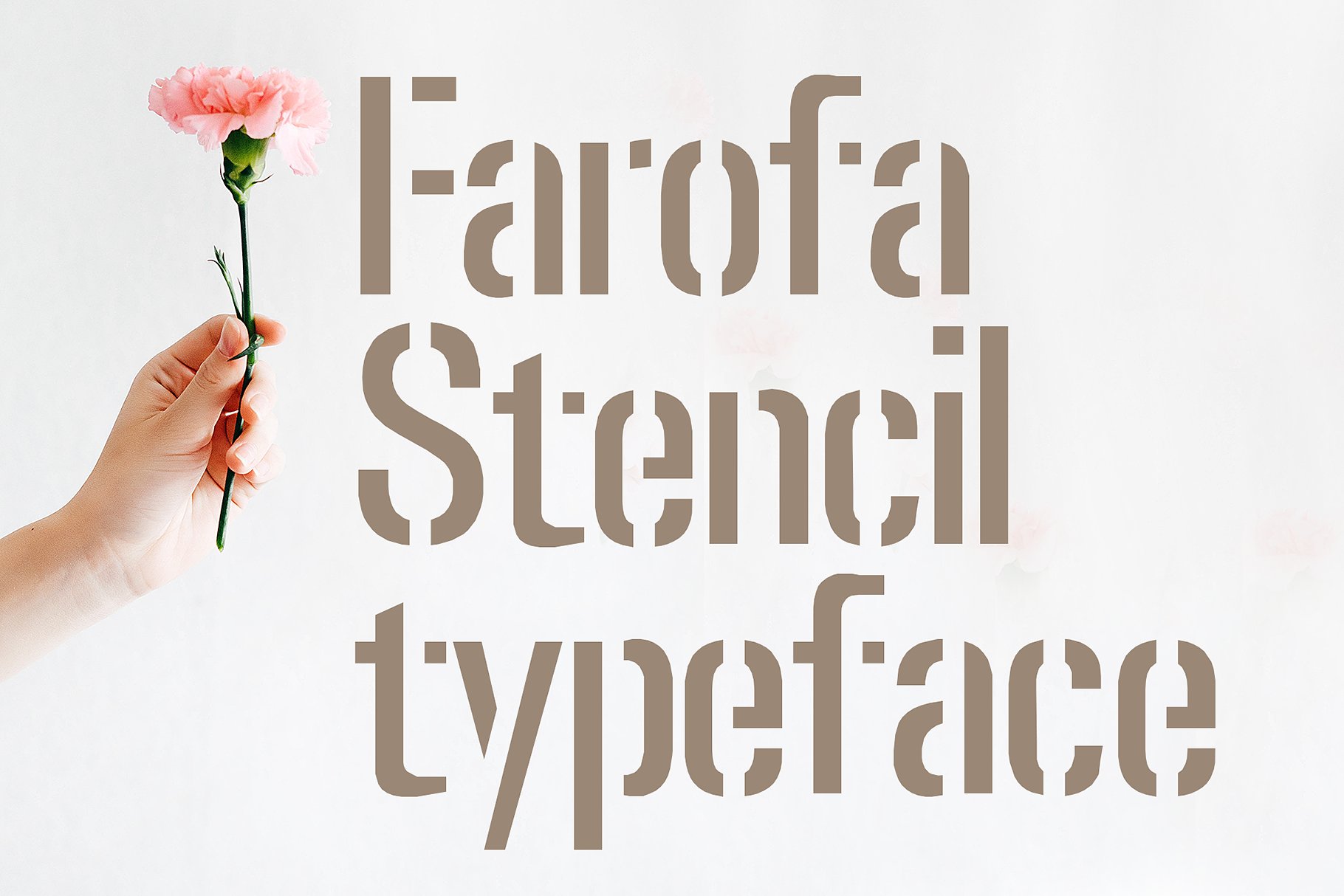 Farofa现代时尚字体 Farofa Stencil Typeface插图