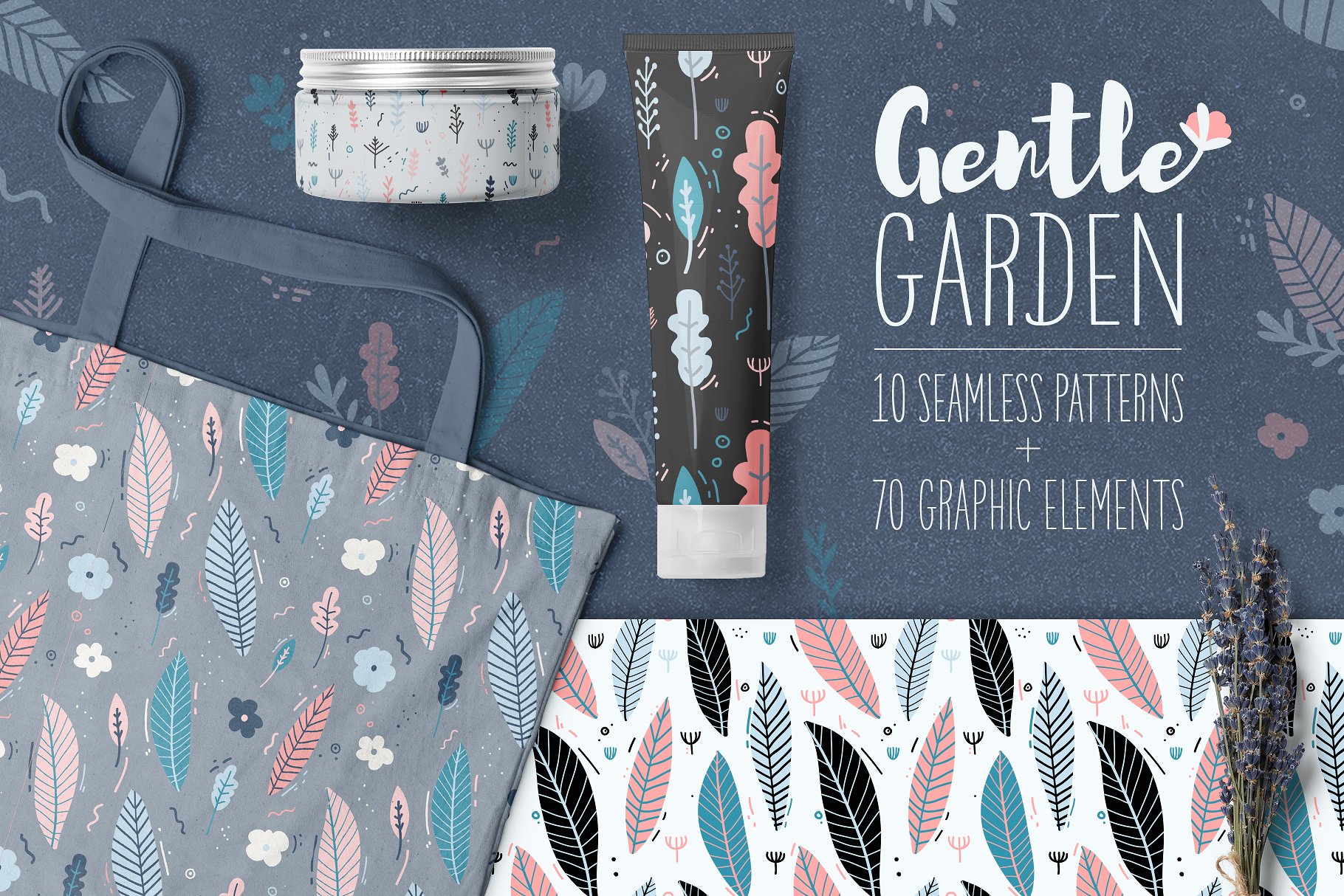 温柔的花园图案和元素 Gentle Garden Patterns & Elements插图