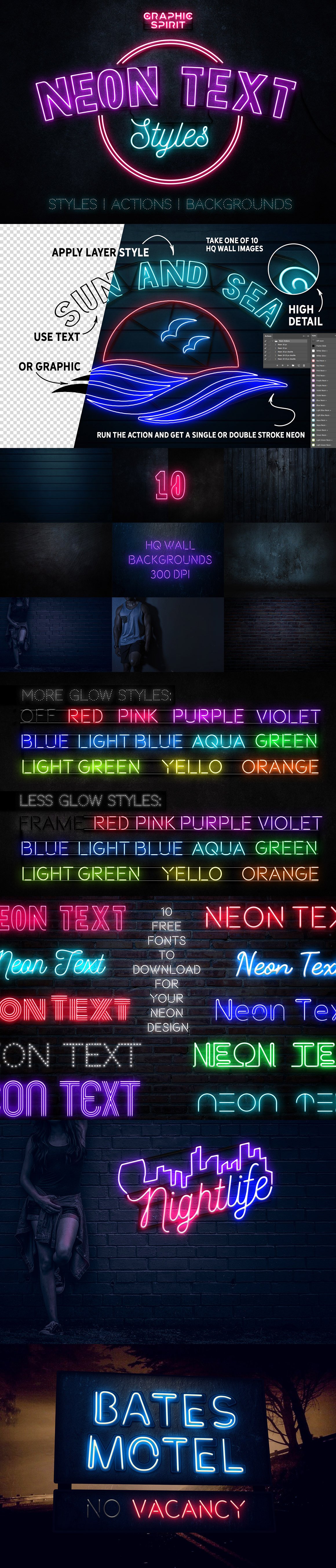 霓虹文字图层样式 Neon Text Layer Styles Extras插图