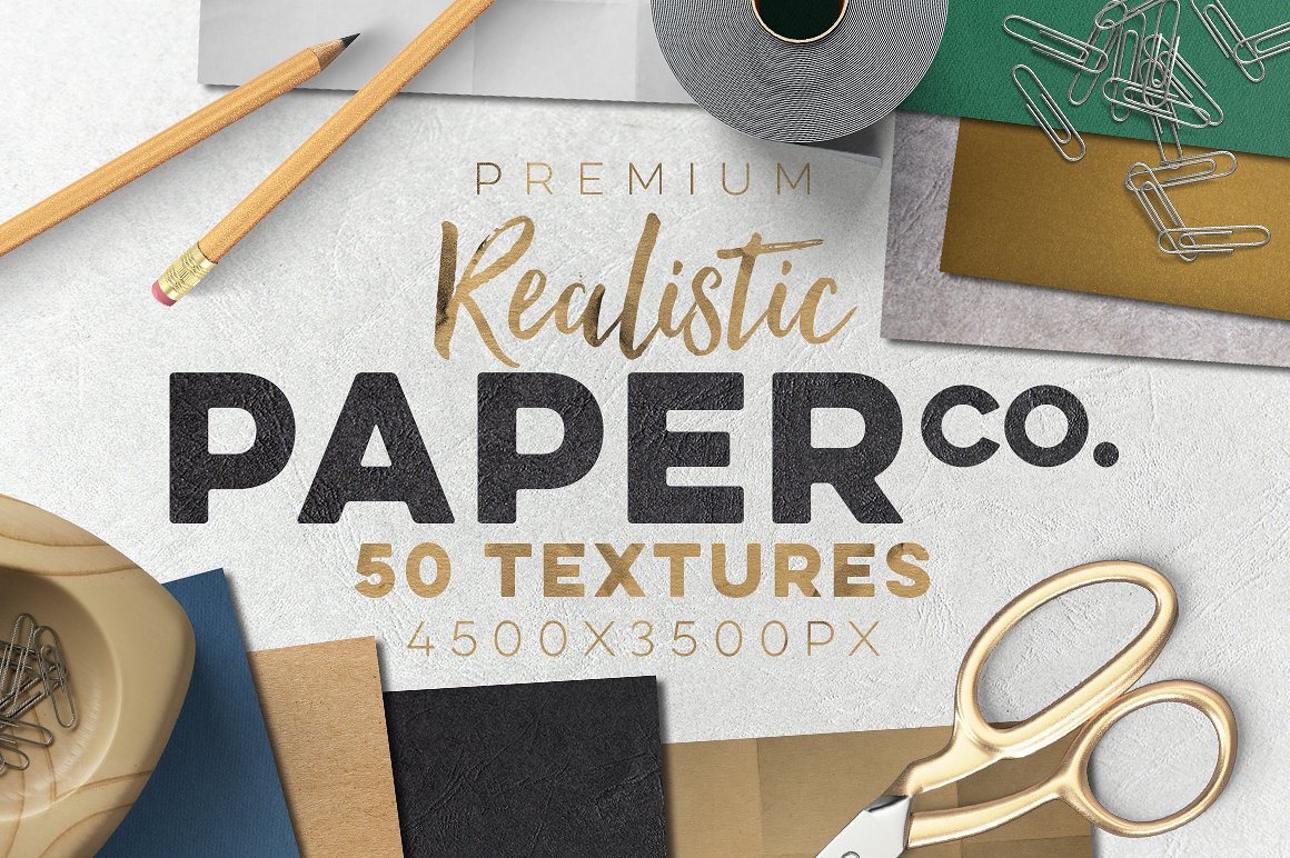 50款纸质纹理图形 50 Paper Textures Set插图