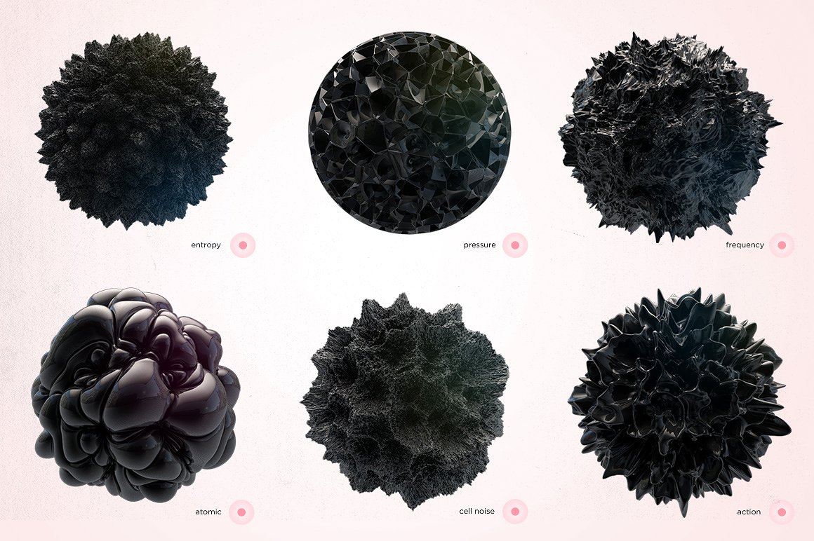创意抽象纹理系列：12个独特纹理球体形状 12 Surface Volume 1插图4