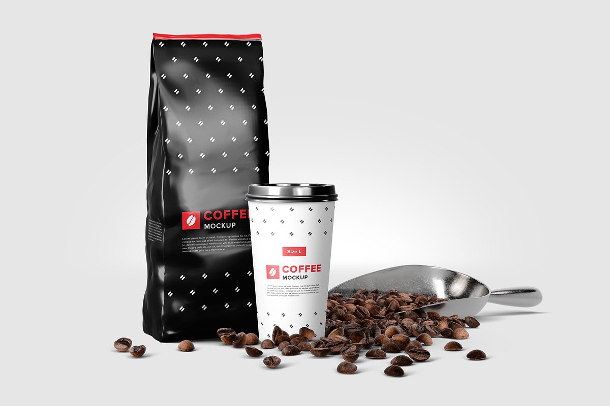 咖啡包装设计预览图场景元素样机 Coffee Mockup Scene Creator插图3