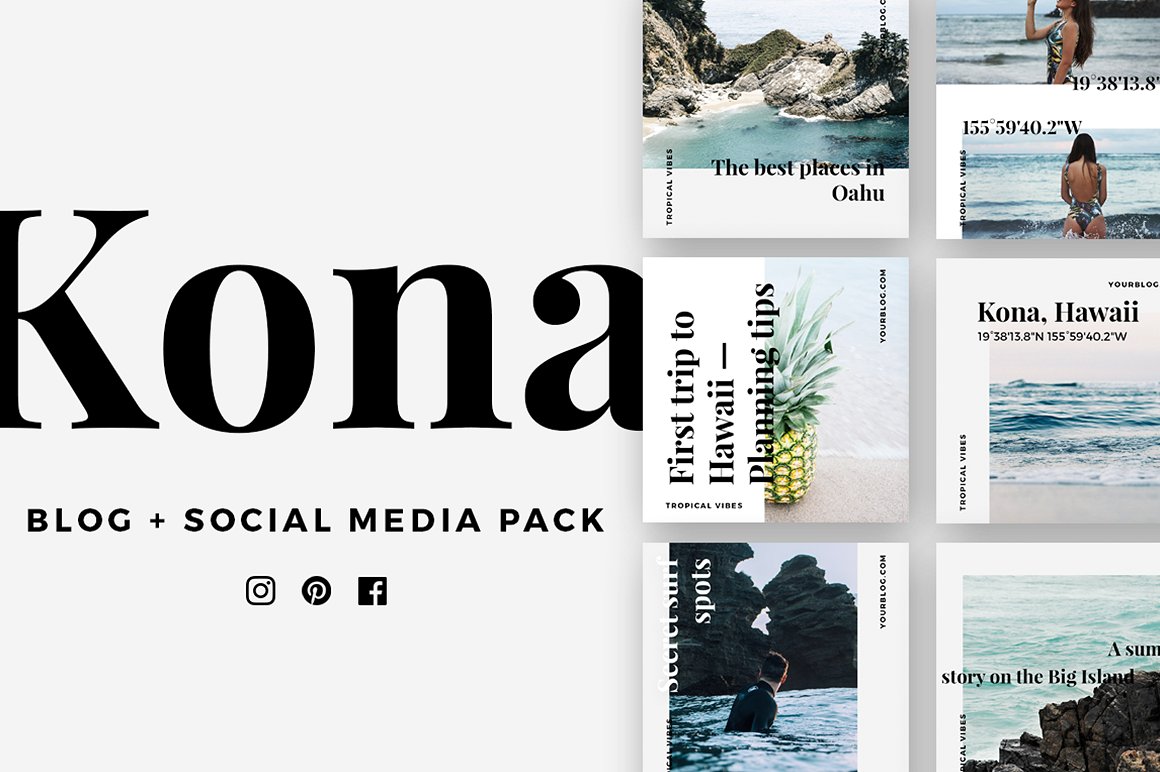 KONA博客和社交媒体样机 KONA Blog Social Pack插图