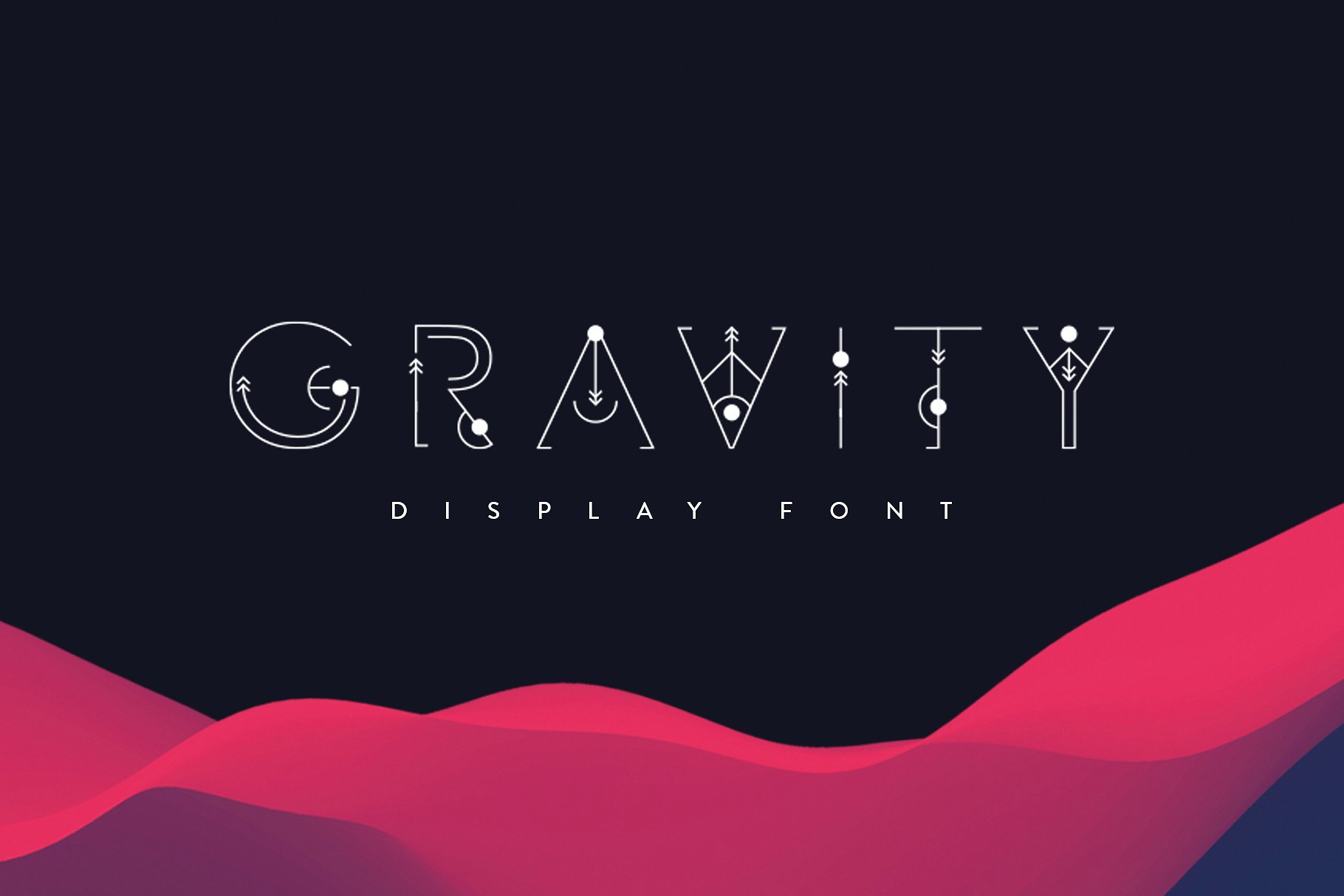 银河系装饰几何字体 Gravity Display Font插图