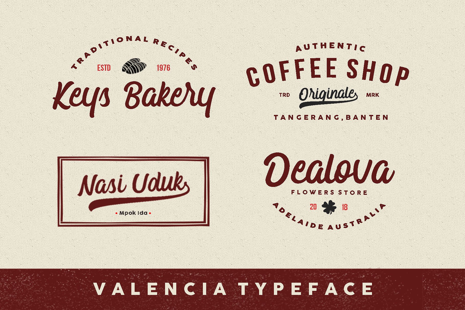 瓦伦西亚复古字体 Valencia Vintage Font插图1