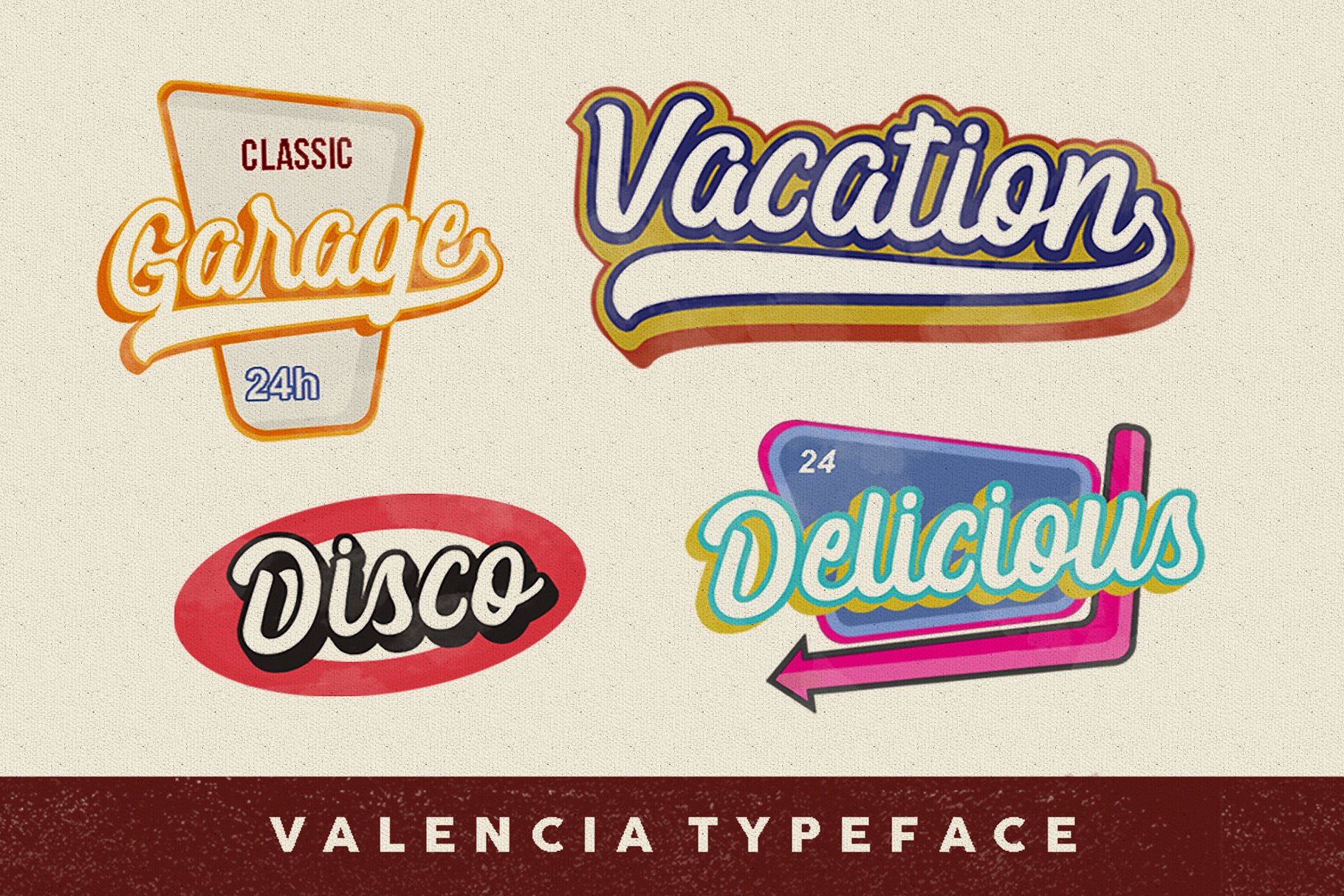 瓦伦西亚复古字体 Valencia Vintage Font插图4