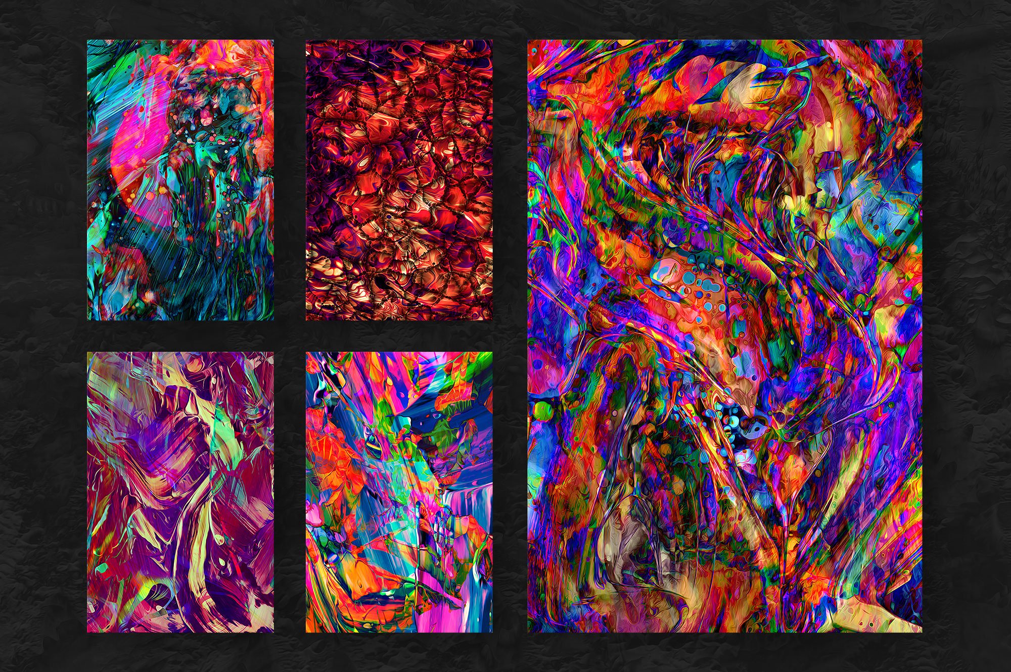 创意抽象纹理系列：15款3D混合油漆纹理&PS笔刷 Verve, Vol. 2 : 15 Abstract Textures插图1