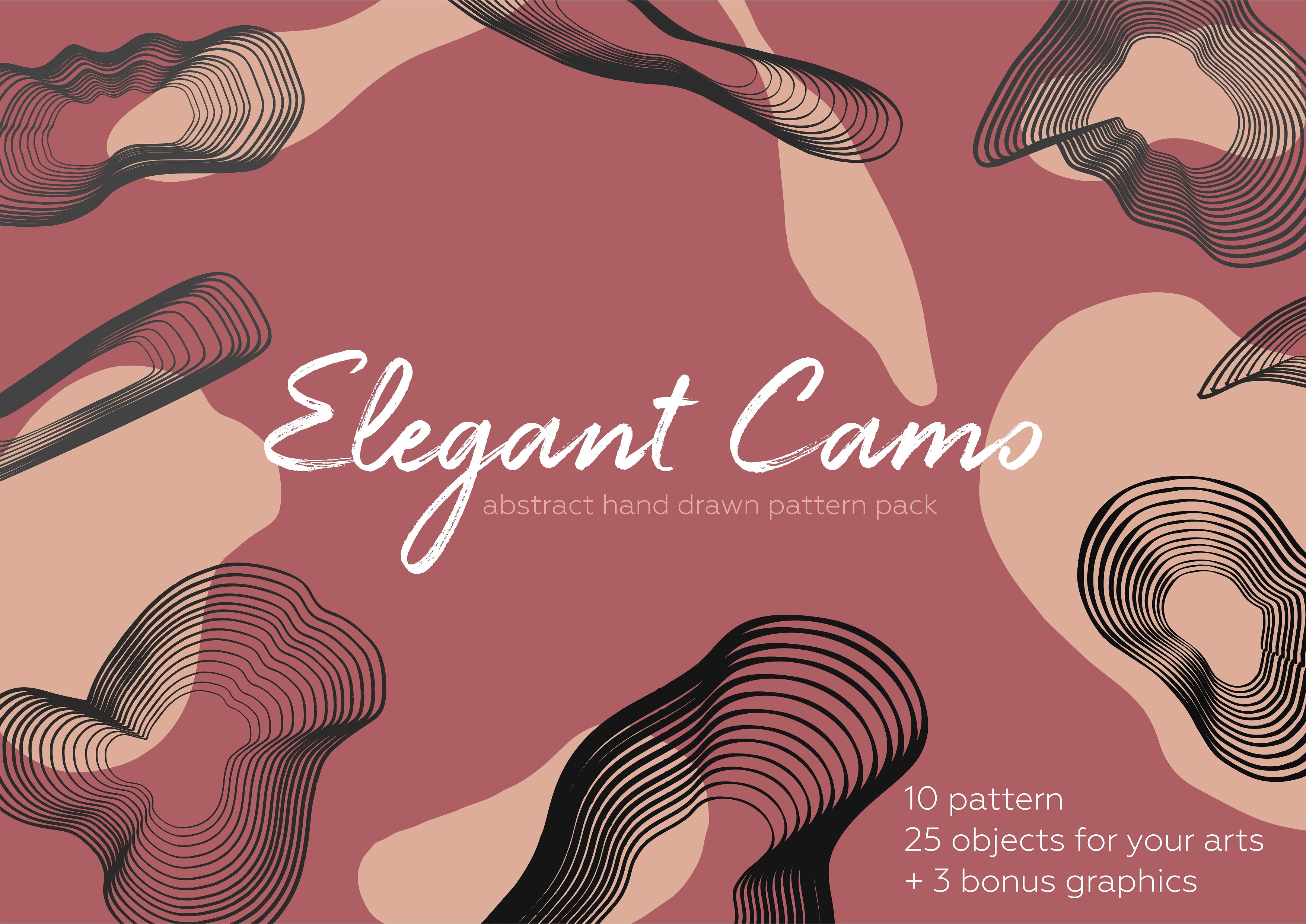 优雅迷彩抽象图案包 Elegant Camouflage Abstract Pattern Pack插图