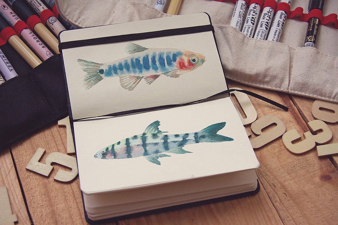 水族馆鱼水彩剪贴画 Aquarium Fishes Watercolor Clipart插图10