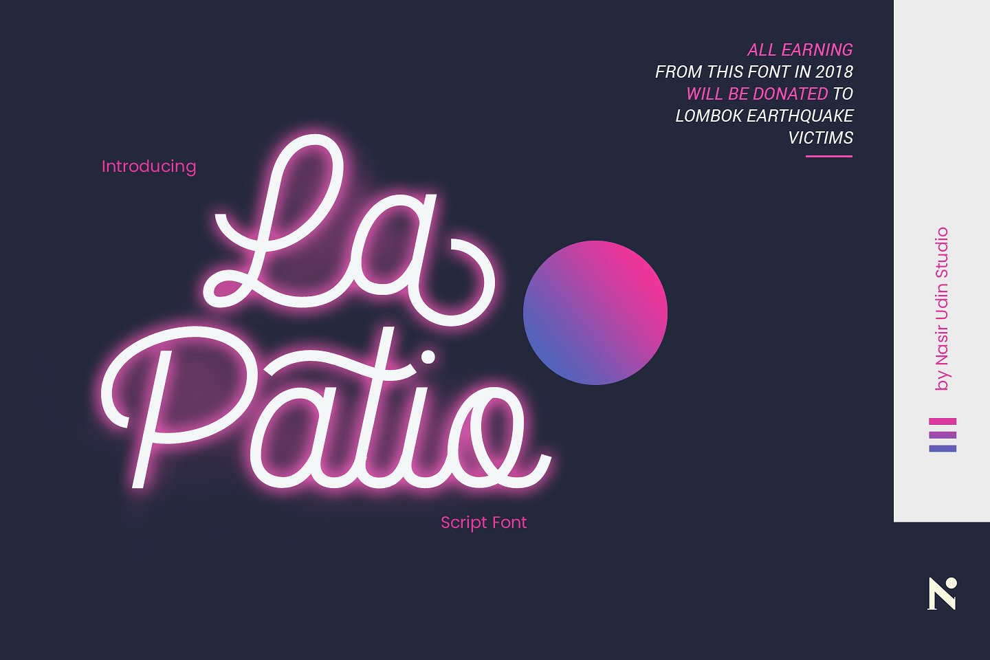 霓虹灯效果的纤细字体脚本 La Patio Script插图
