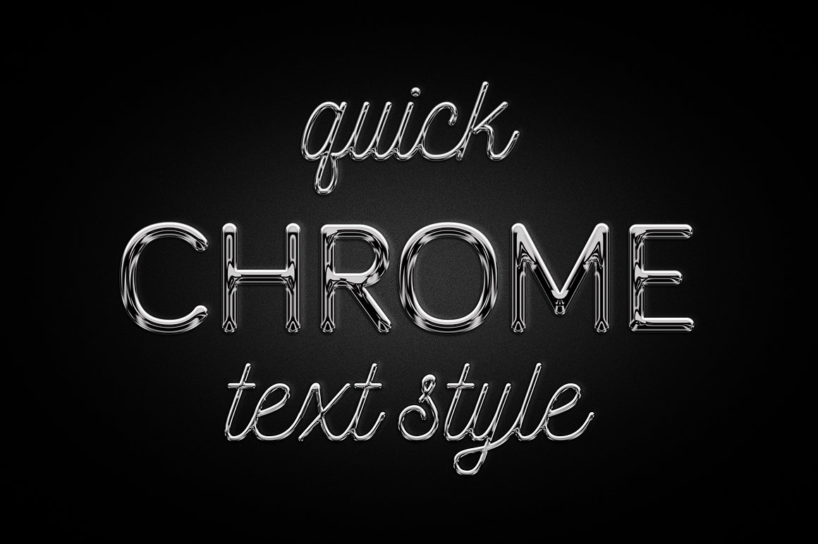 逼真的发光金属立体字体效果 Chrome text effect插图