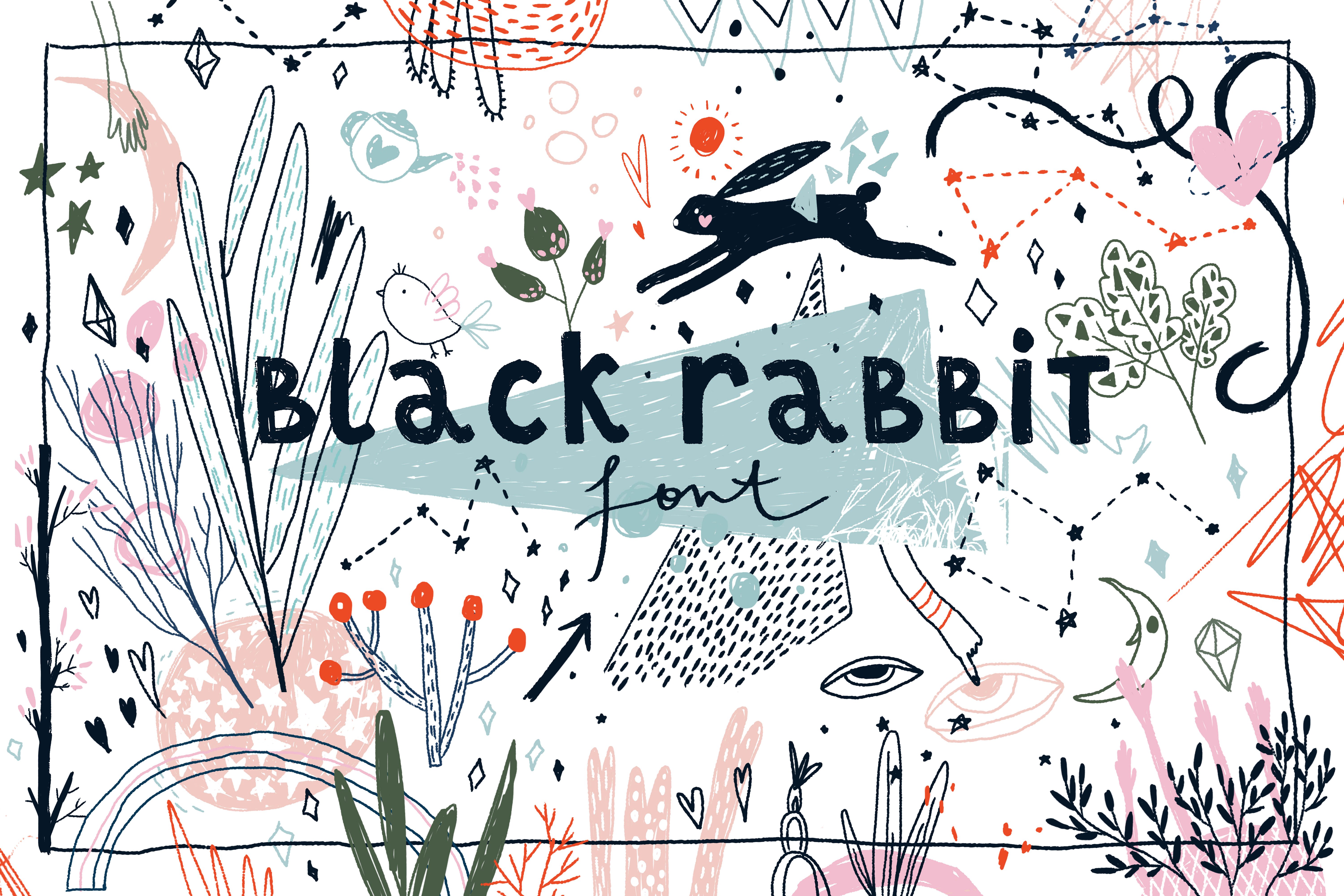 非常酷的手绘字体 Black Rabbit Font插图