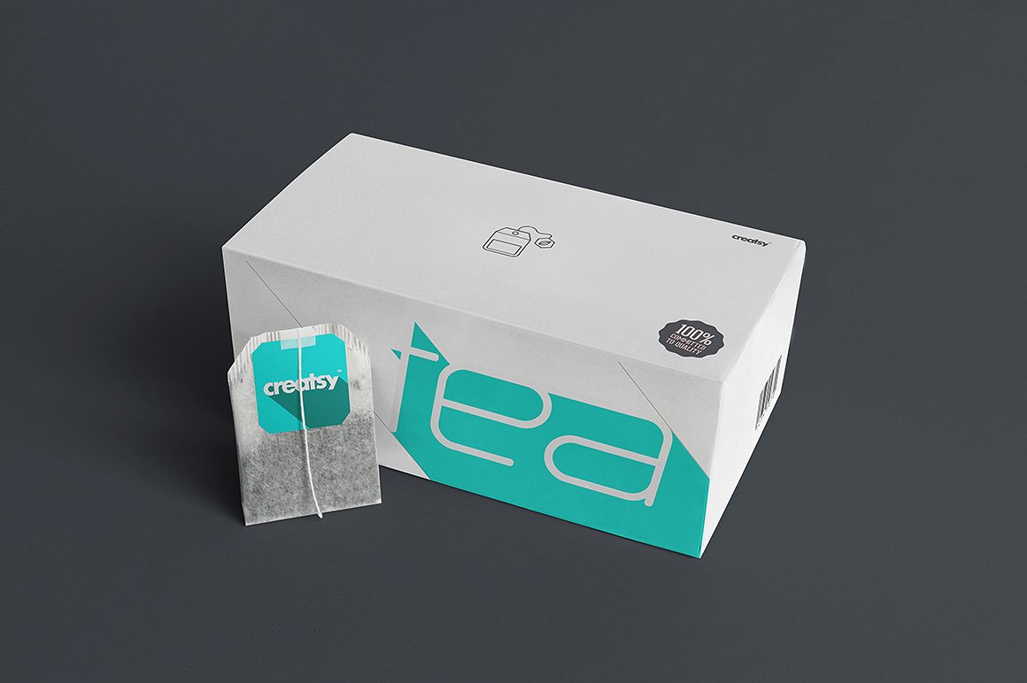 茶盒和茶包标签样机集合 Tea Box and Label Mockup Set插图7