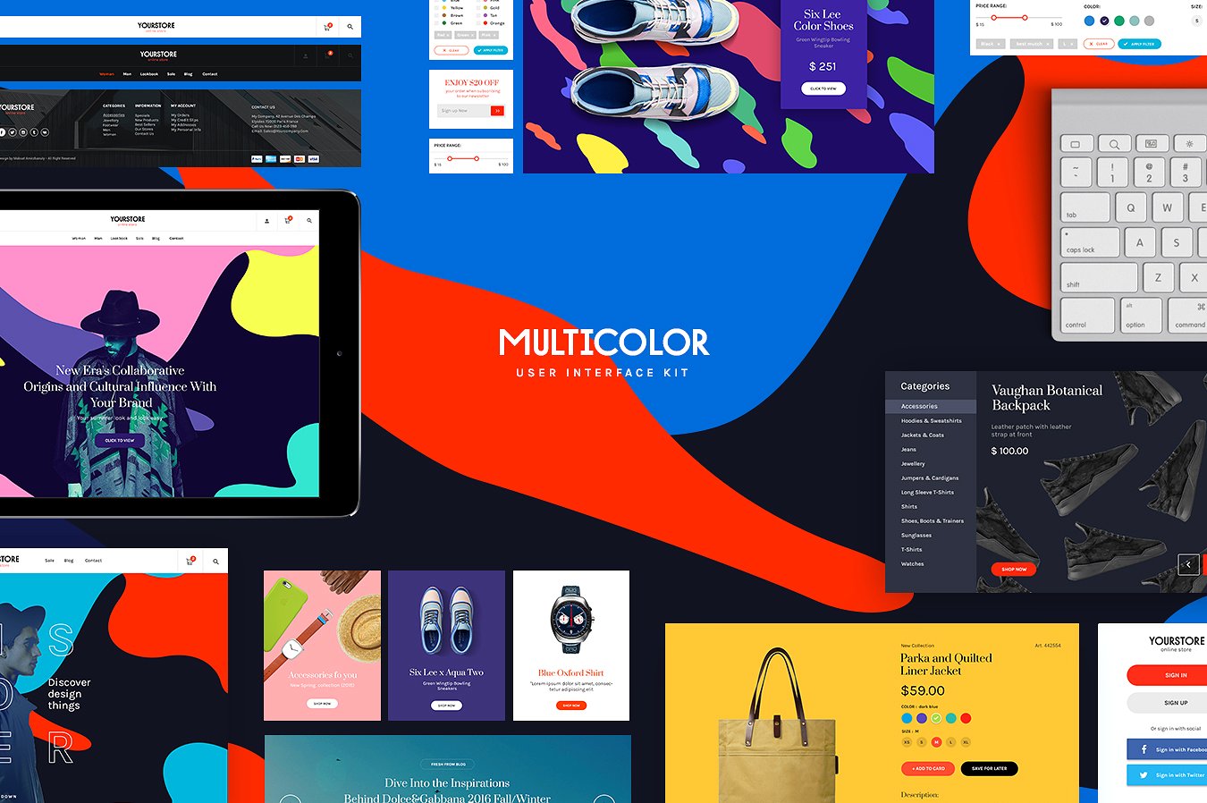 色彩斑澜的社交媒体UI套件 Multicolor UI Kit插图9
