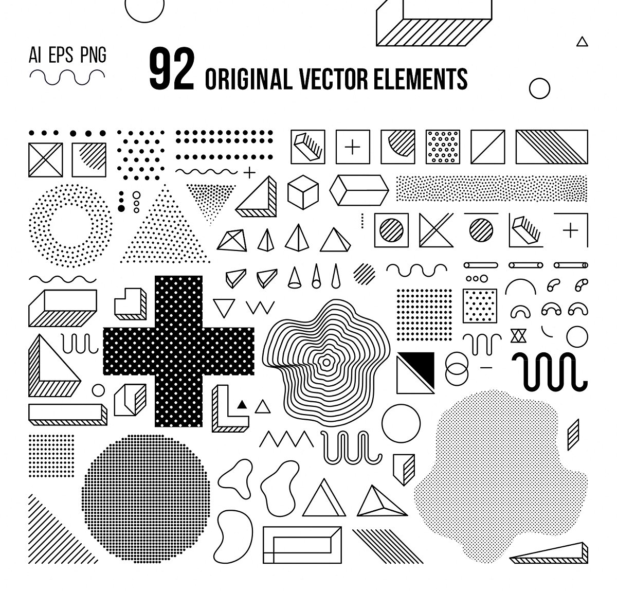 9款抽象孟菲斯风格矢量图案设计素材 9 Mega Memphis Bundle插图17